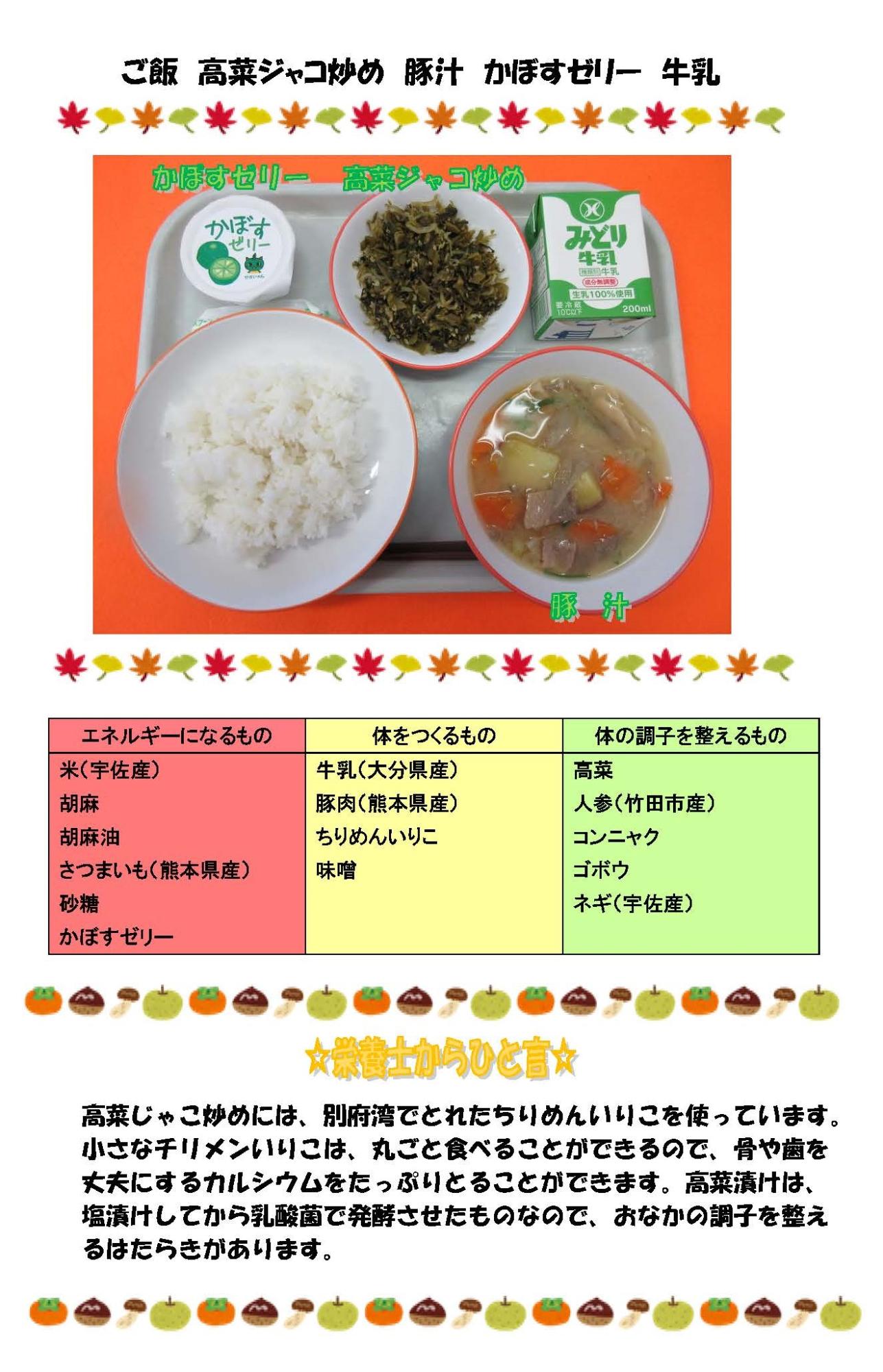 11月15日の給食