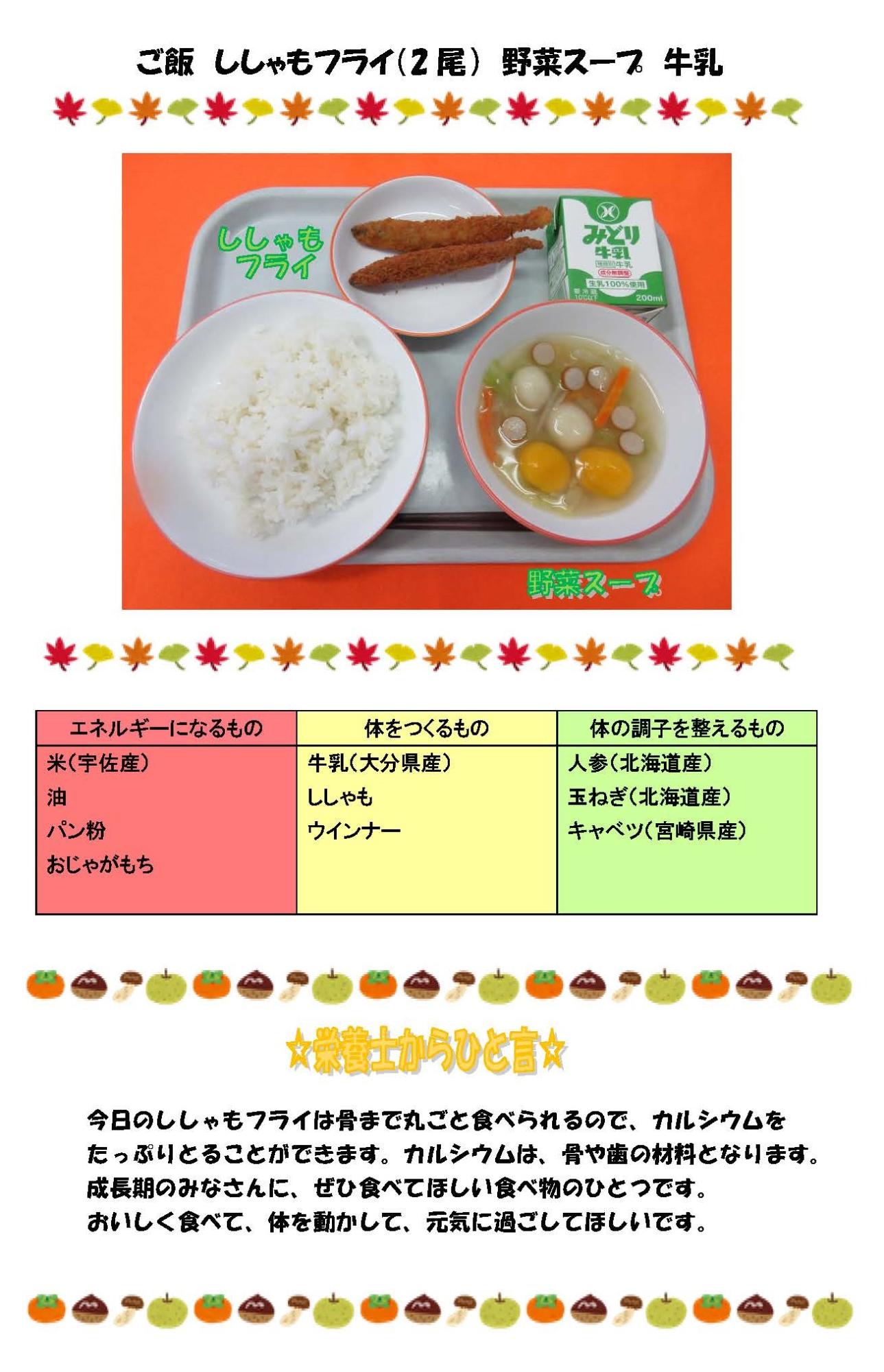 11月8日の給食