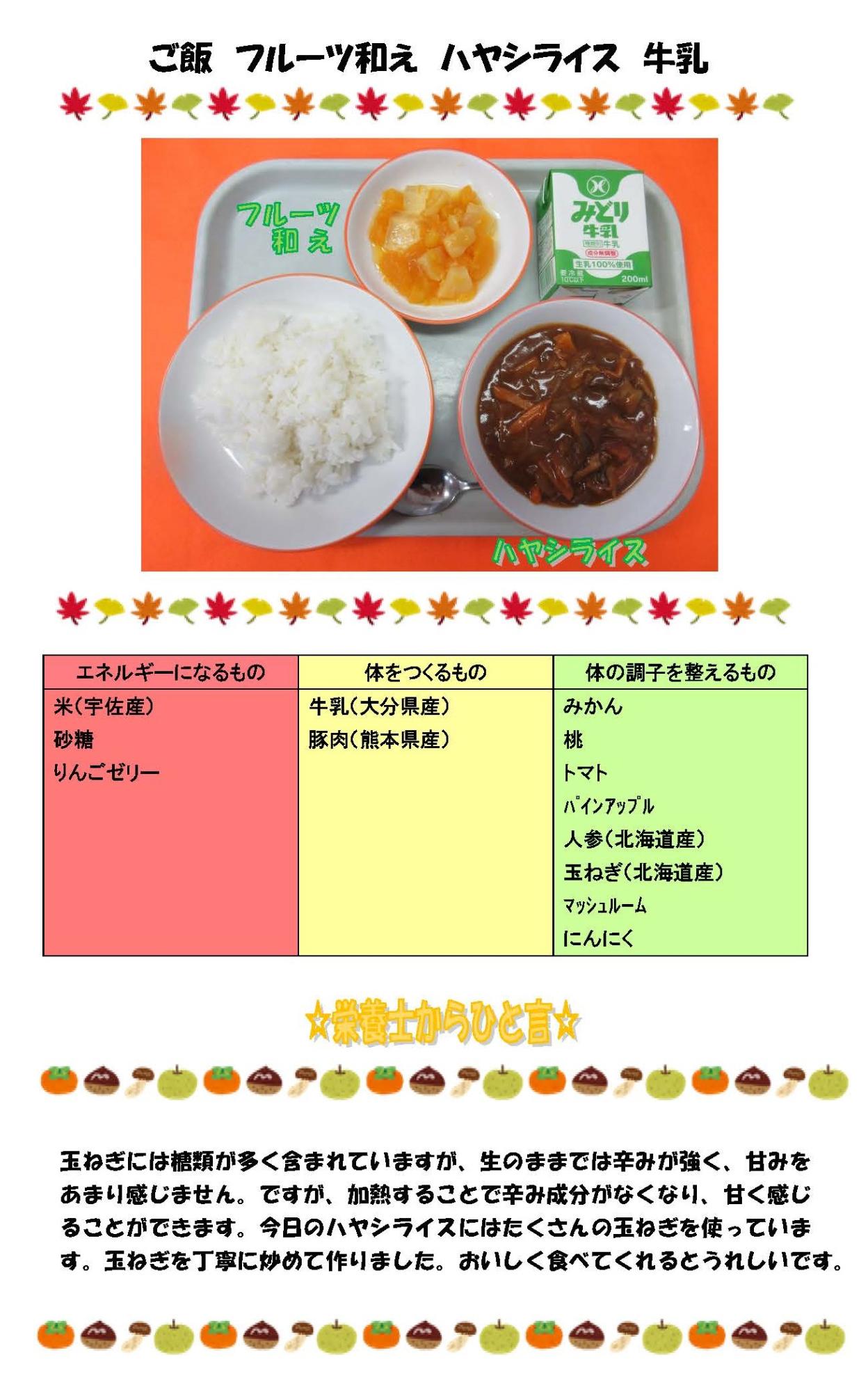11月11日の給食
