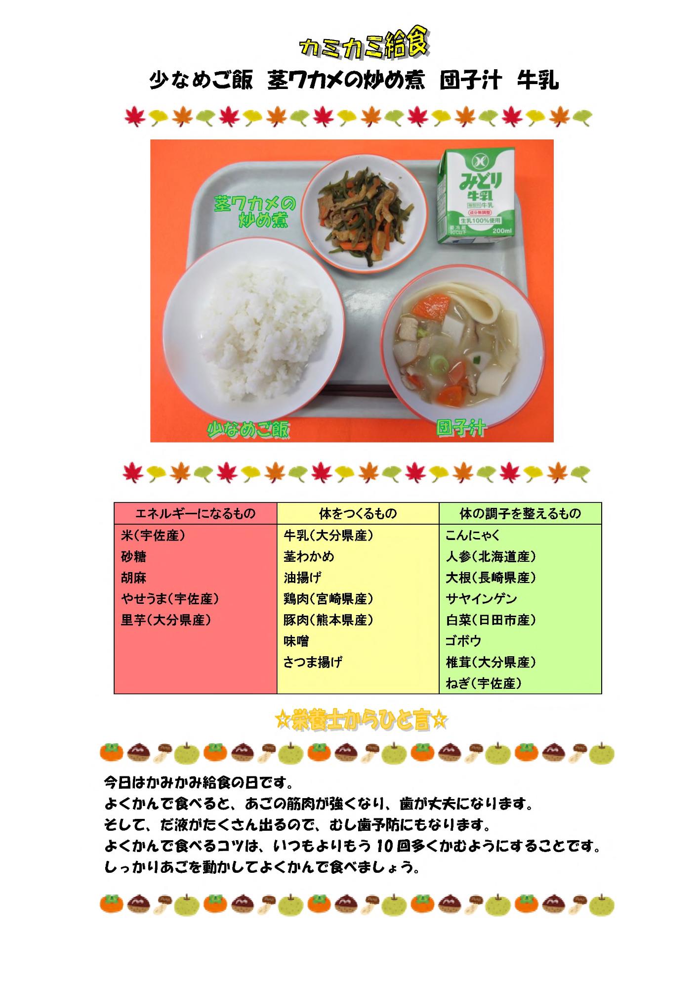 11月22日の給食