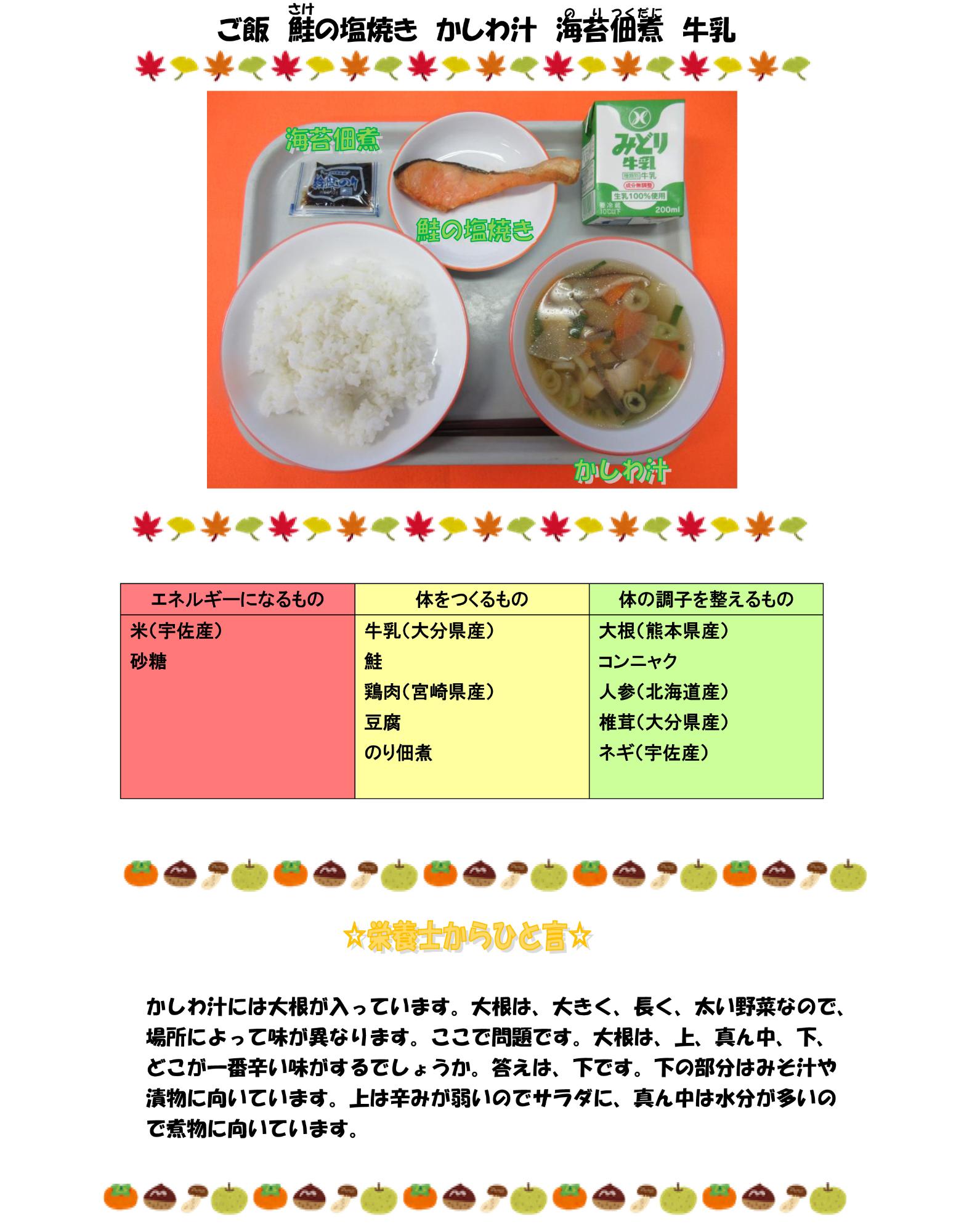 11月4日の給食