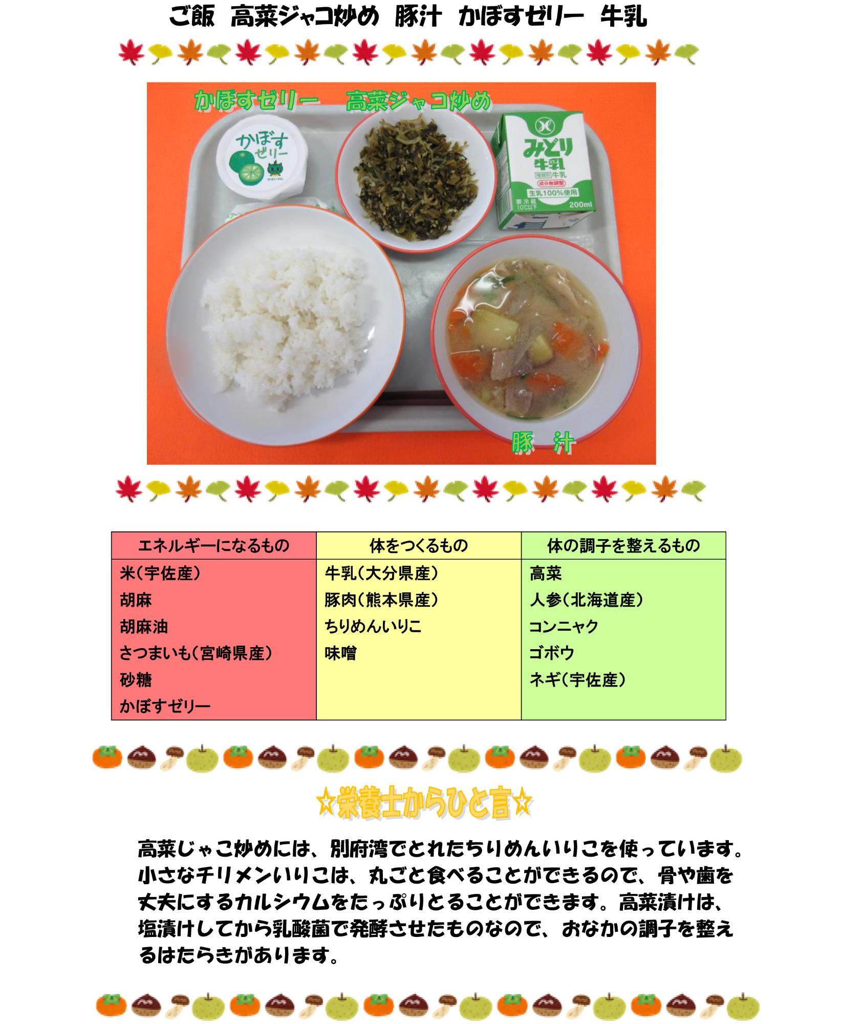 11月16日の給食