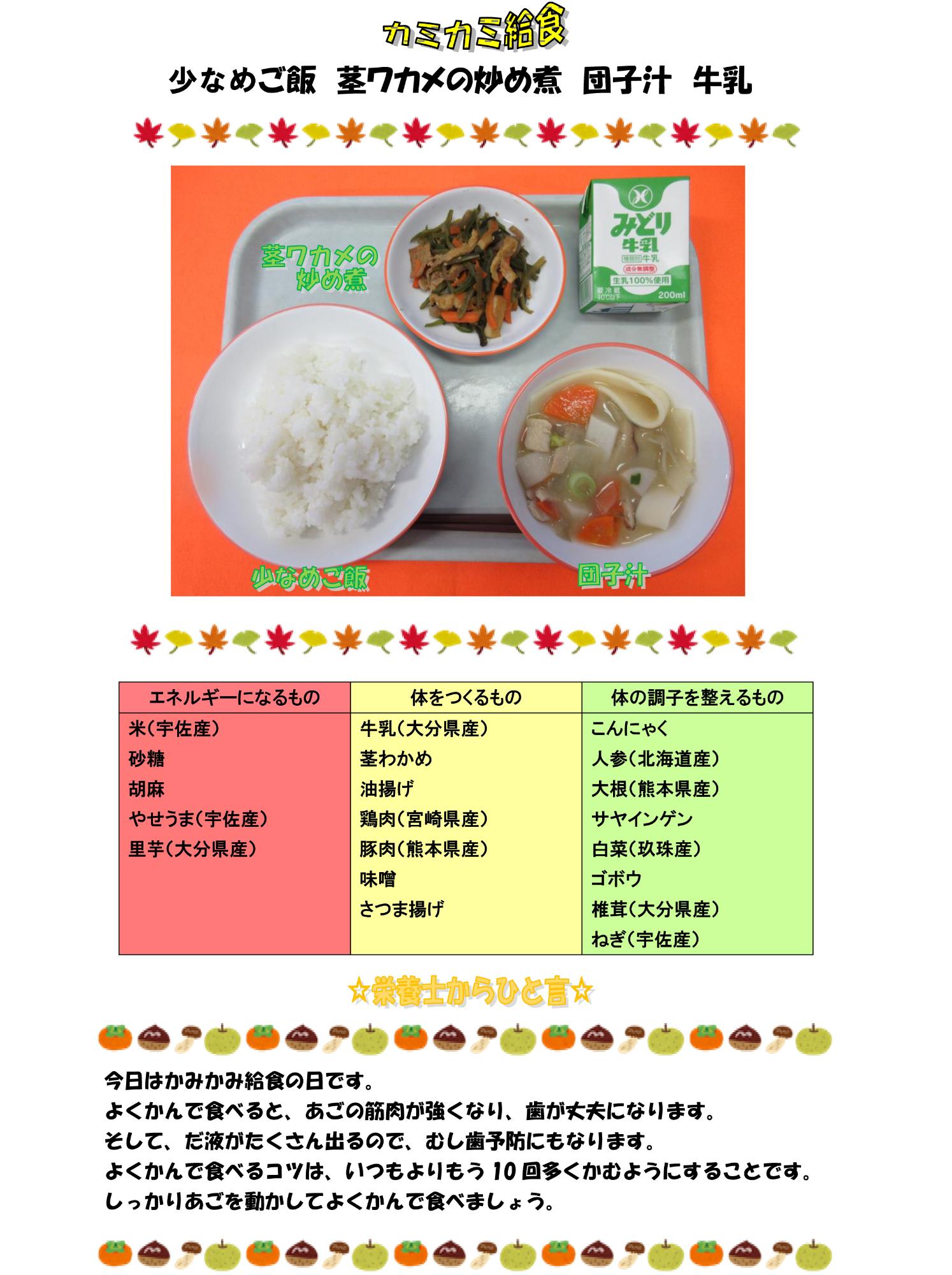 11月4日の給食