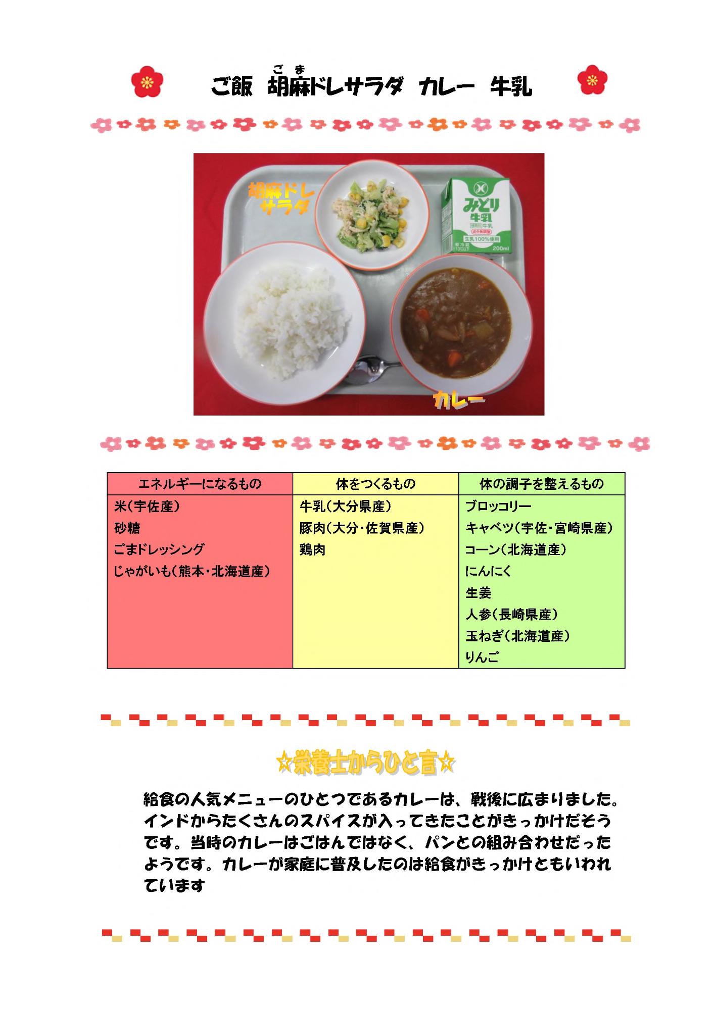 1月14日の給食