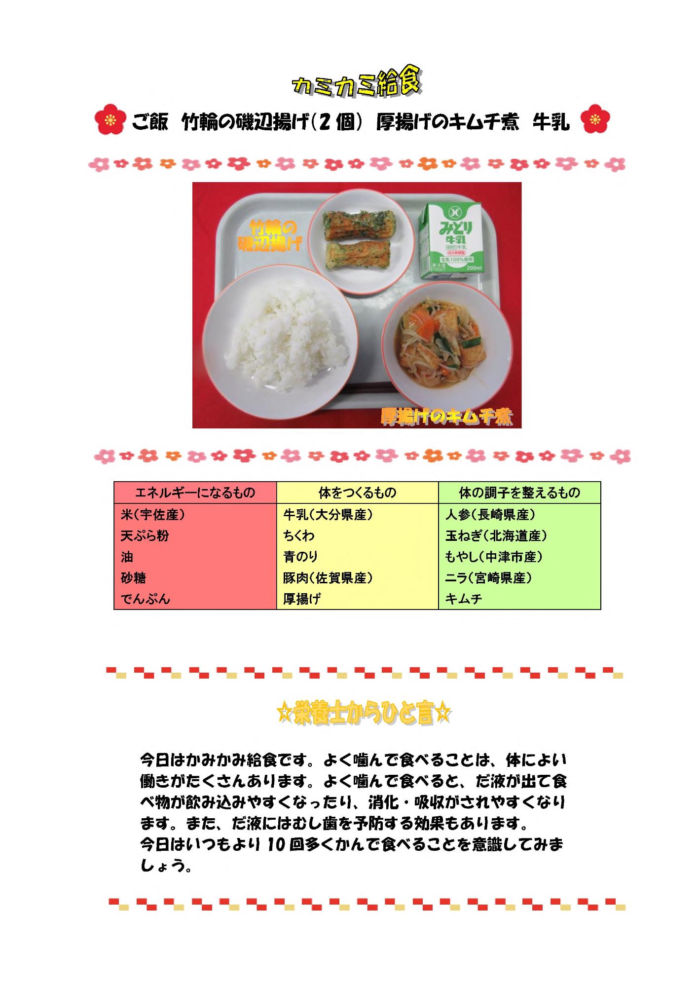 1月17日の給食