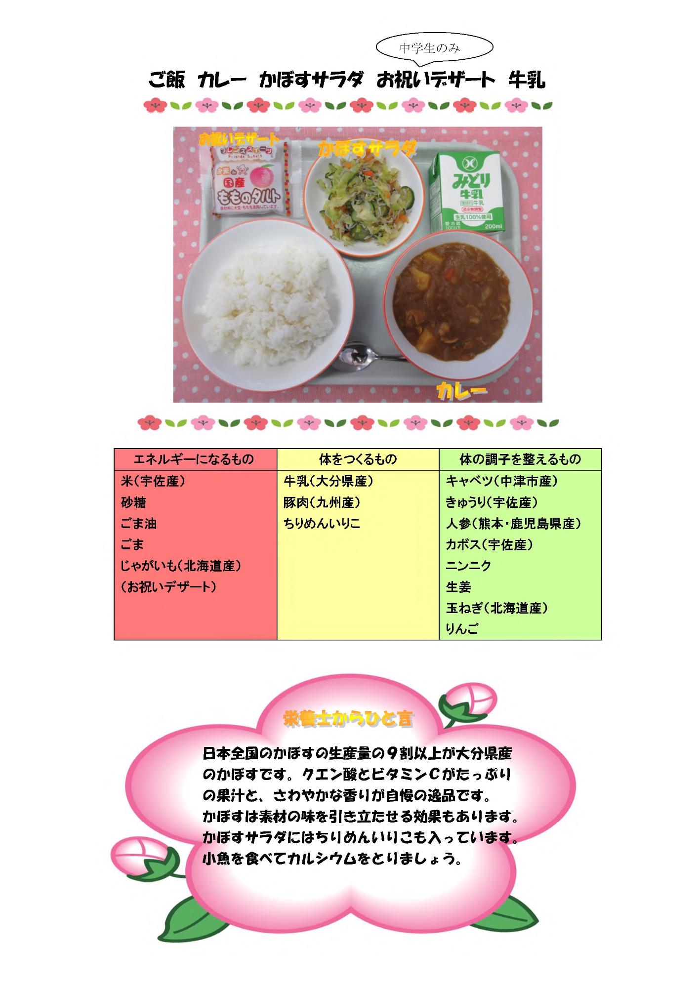 3月2日の給食