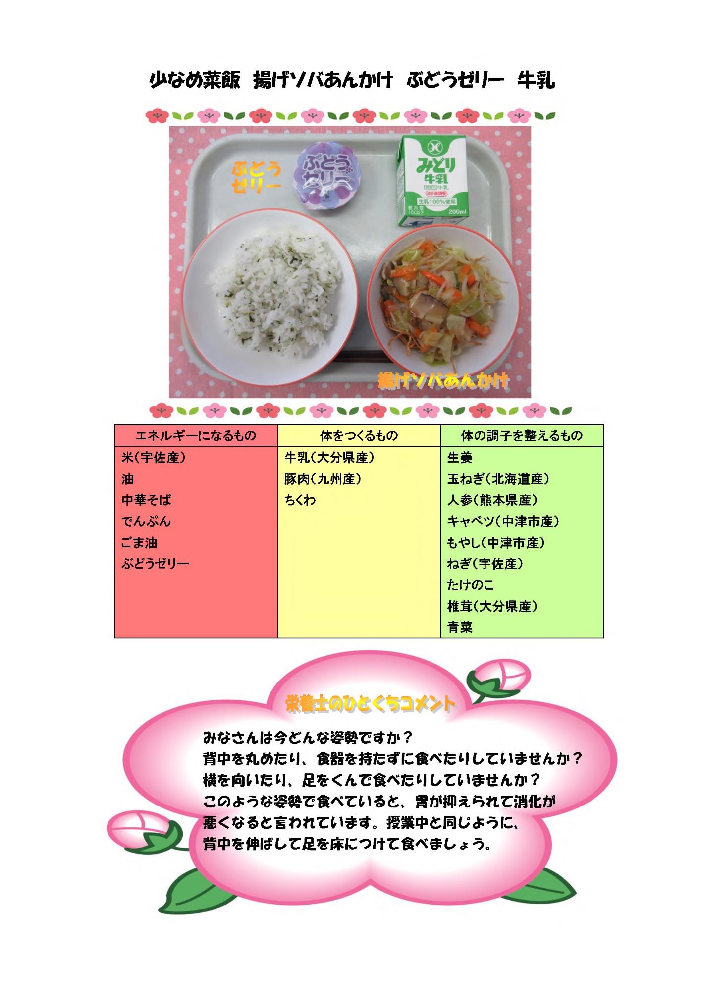 3月15日の給食