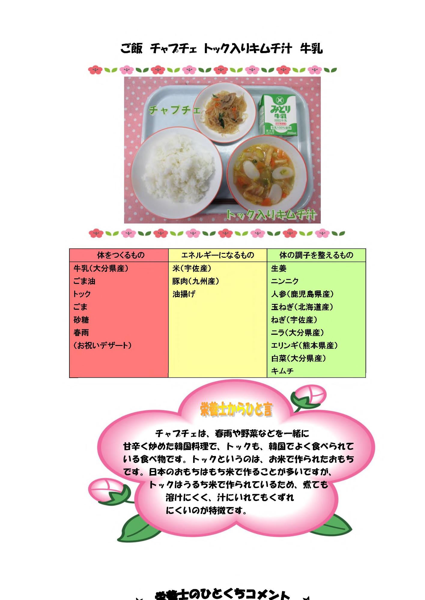 3月7日の給食
