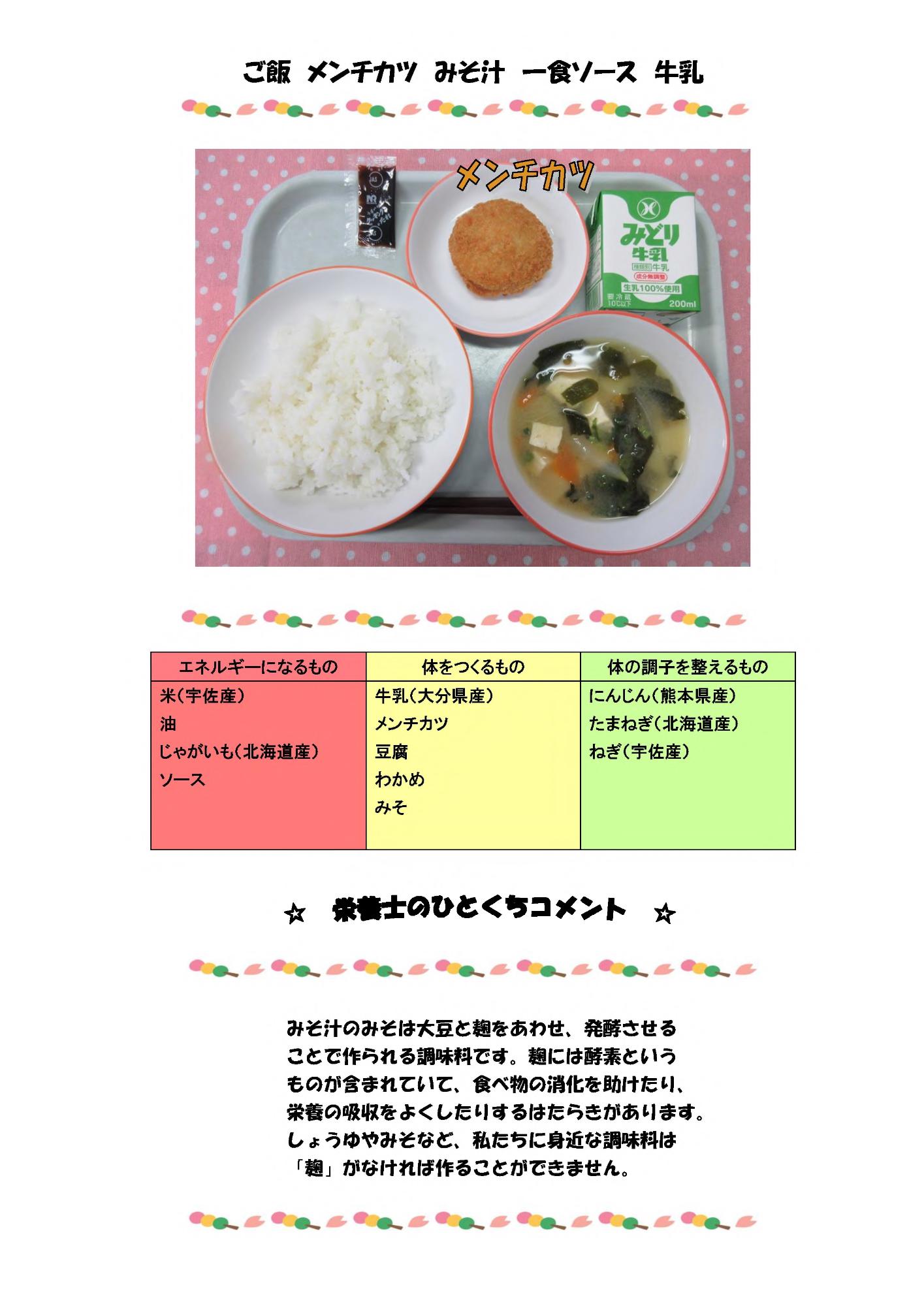 4月11日の給食