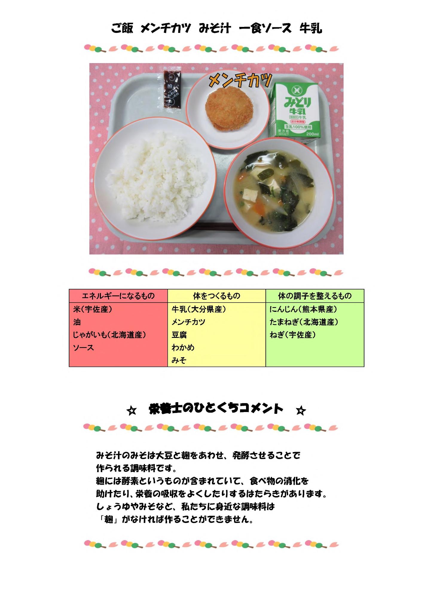 4月14日の給食