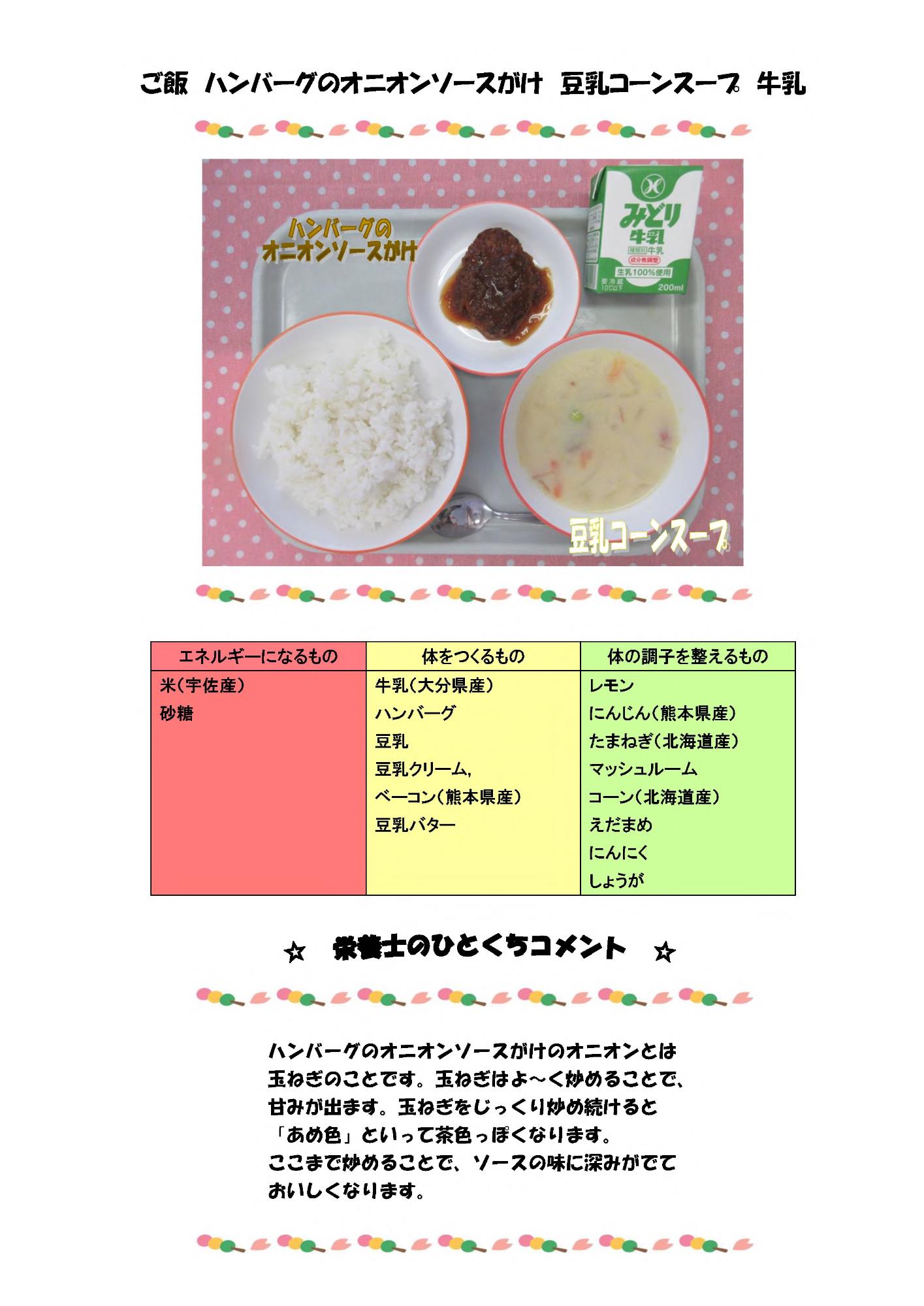 4月20日の給食