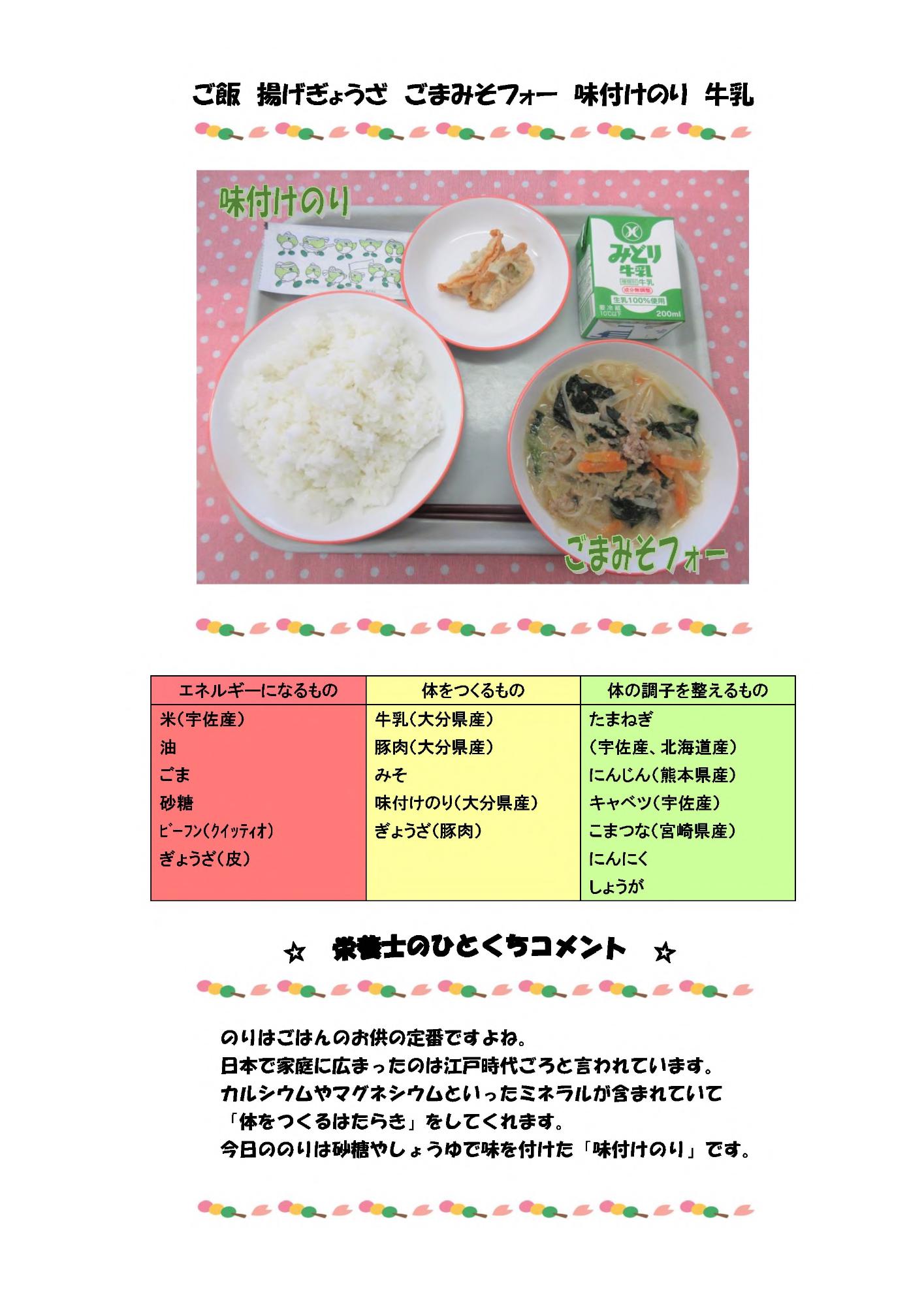 4月28日の給食