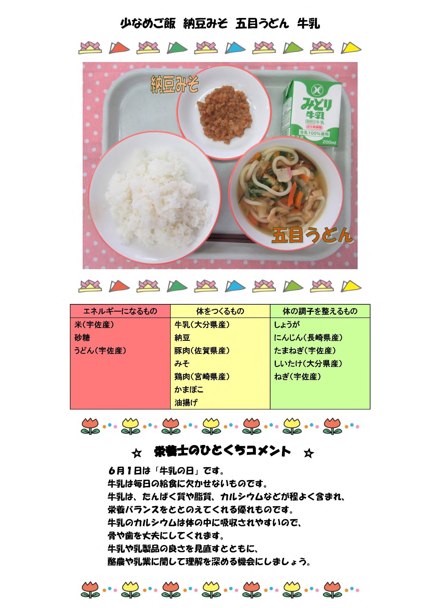 6月1日の給食