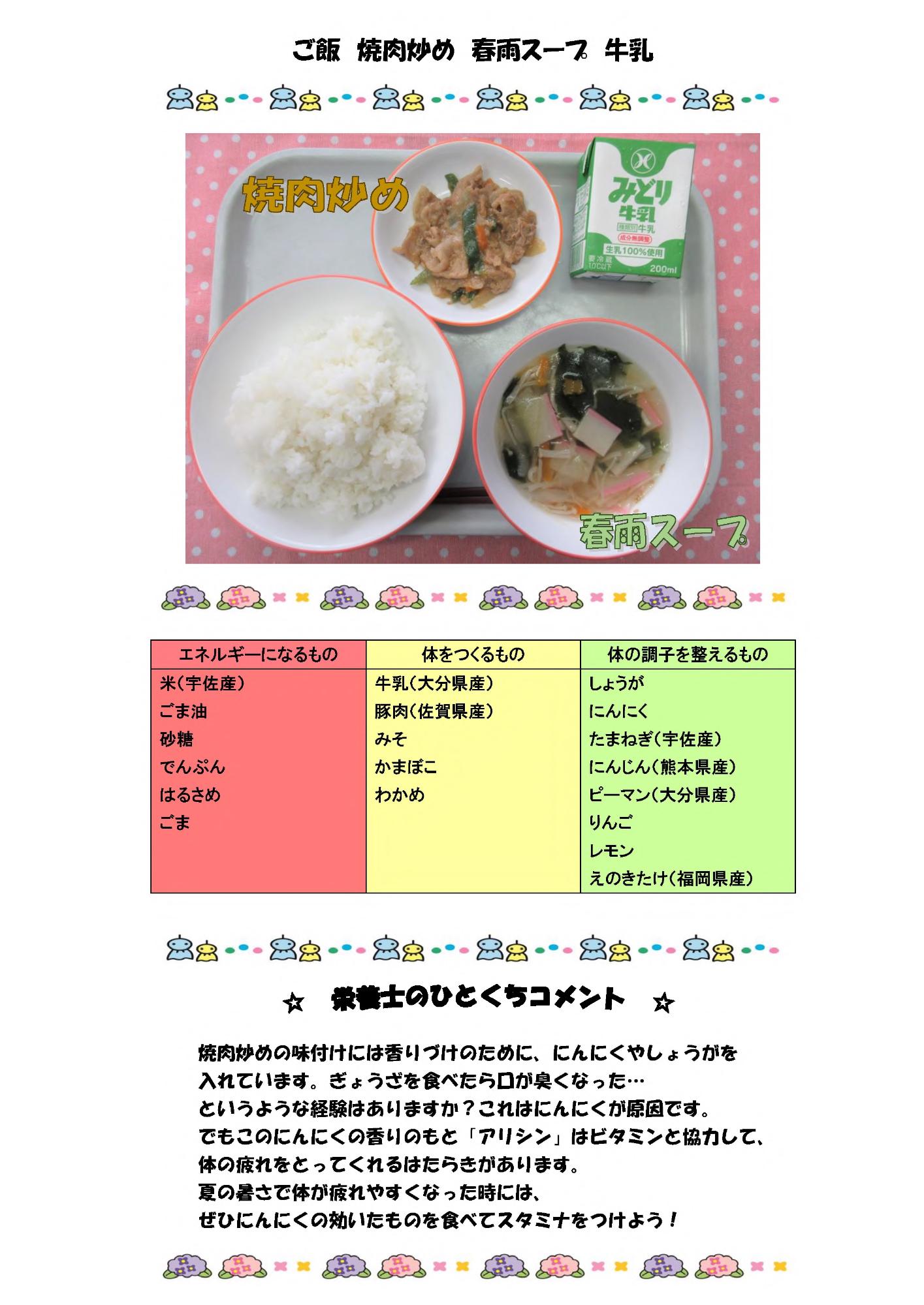6月20日の給食