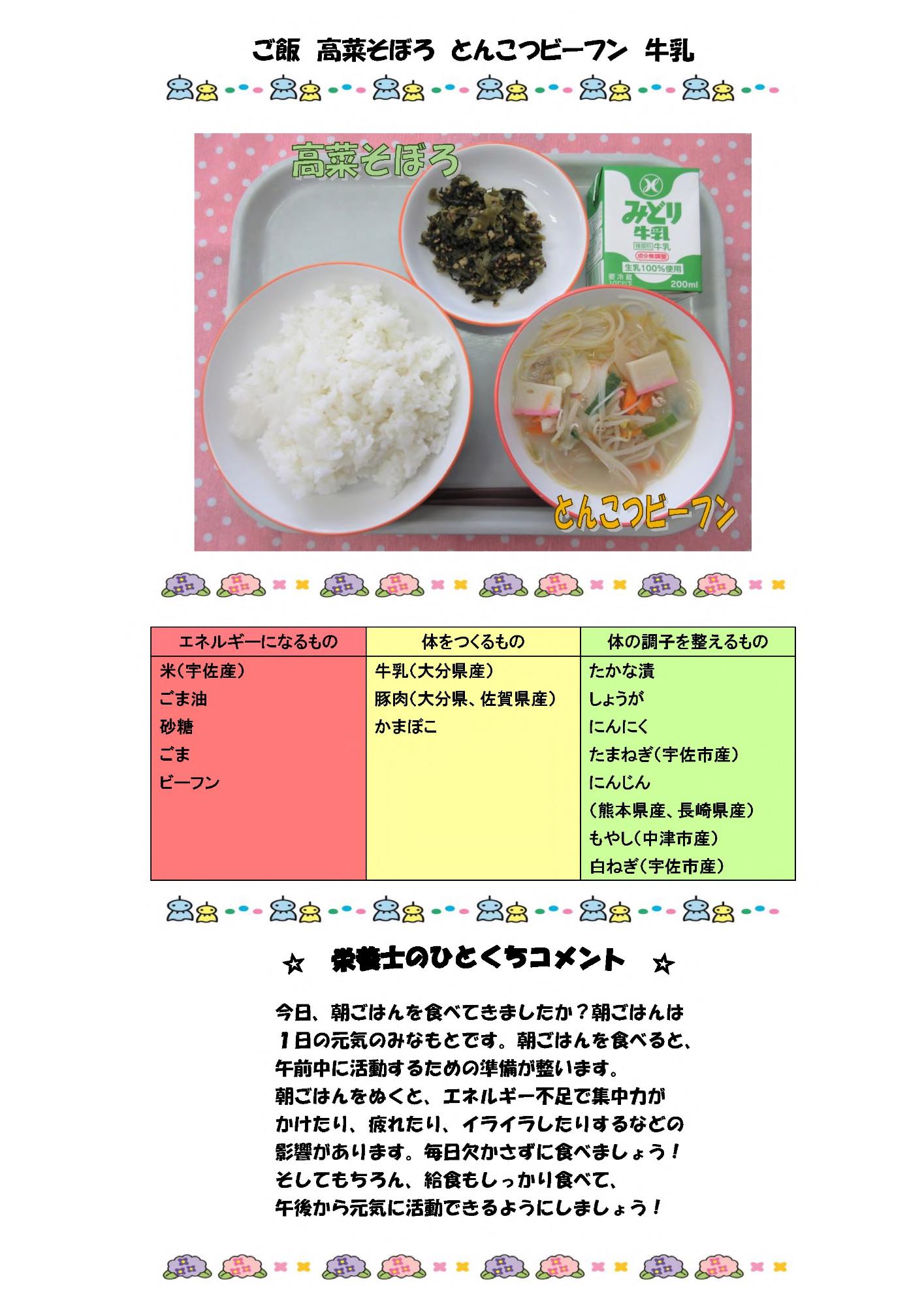 6月27日の給食