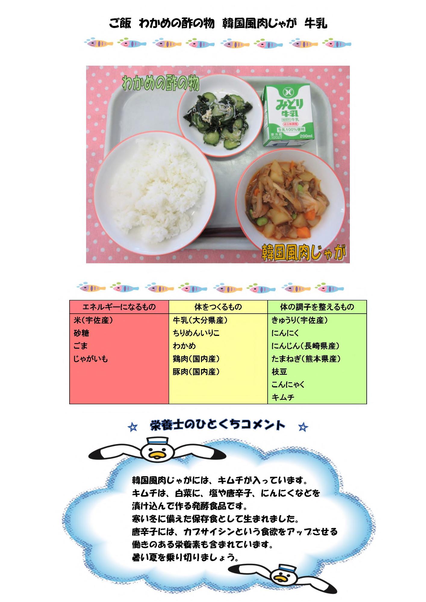 7月1日の給食