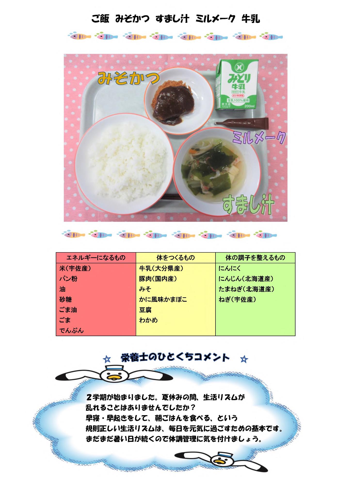 8月25日の給食