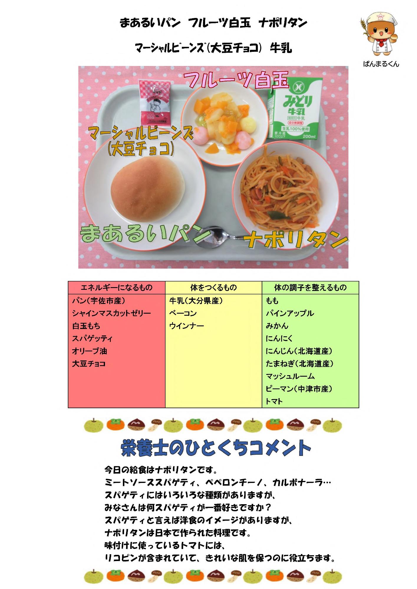 9月9日の給食