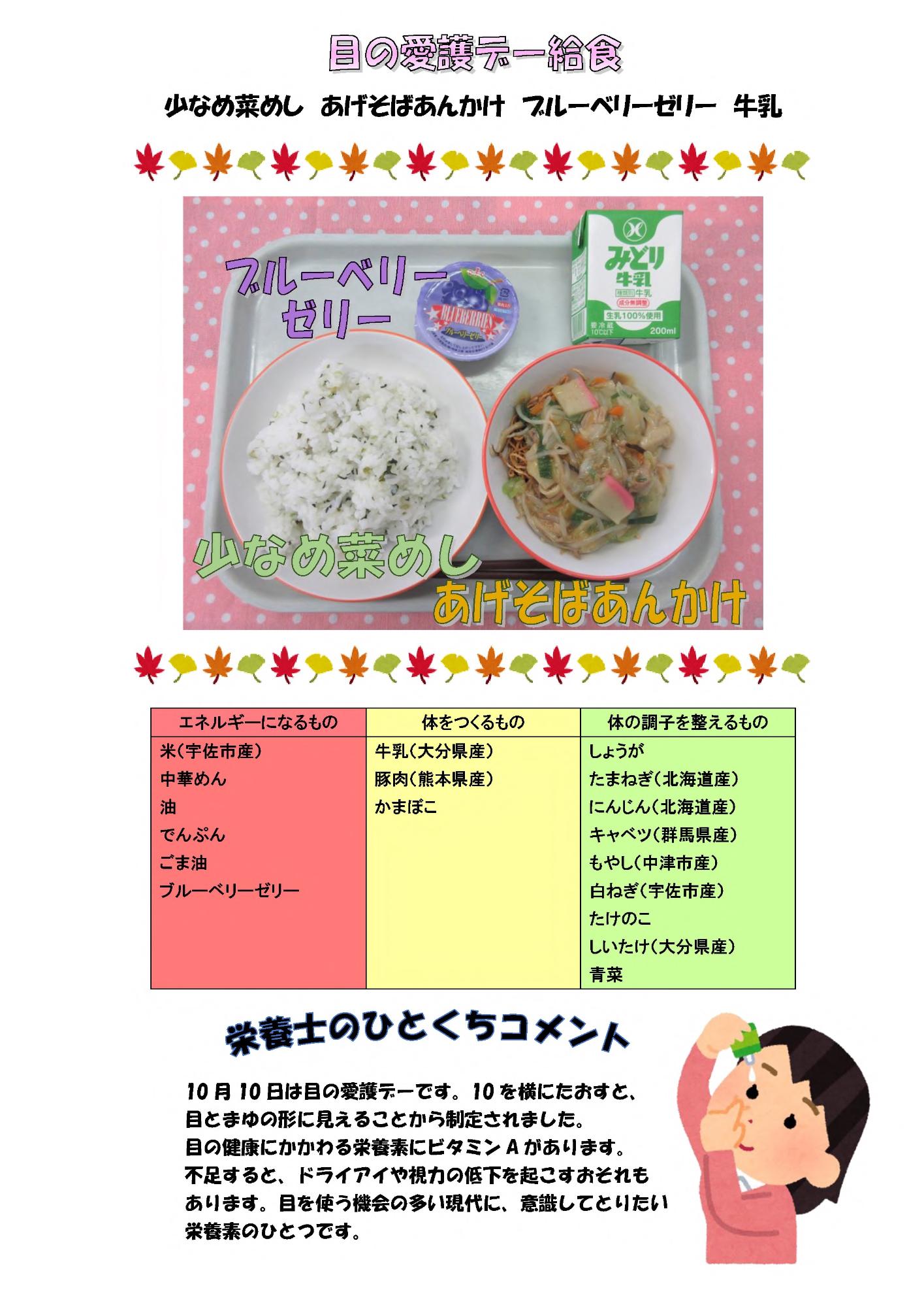 10月5日の給食