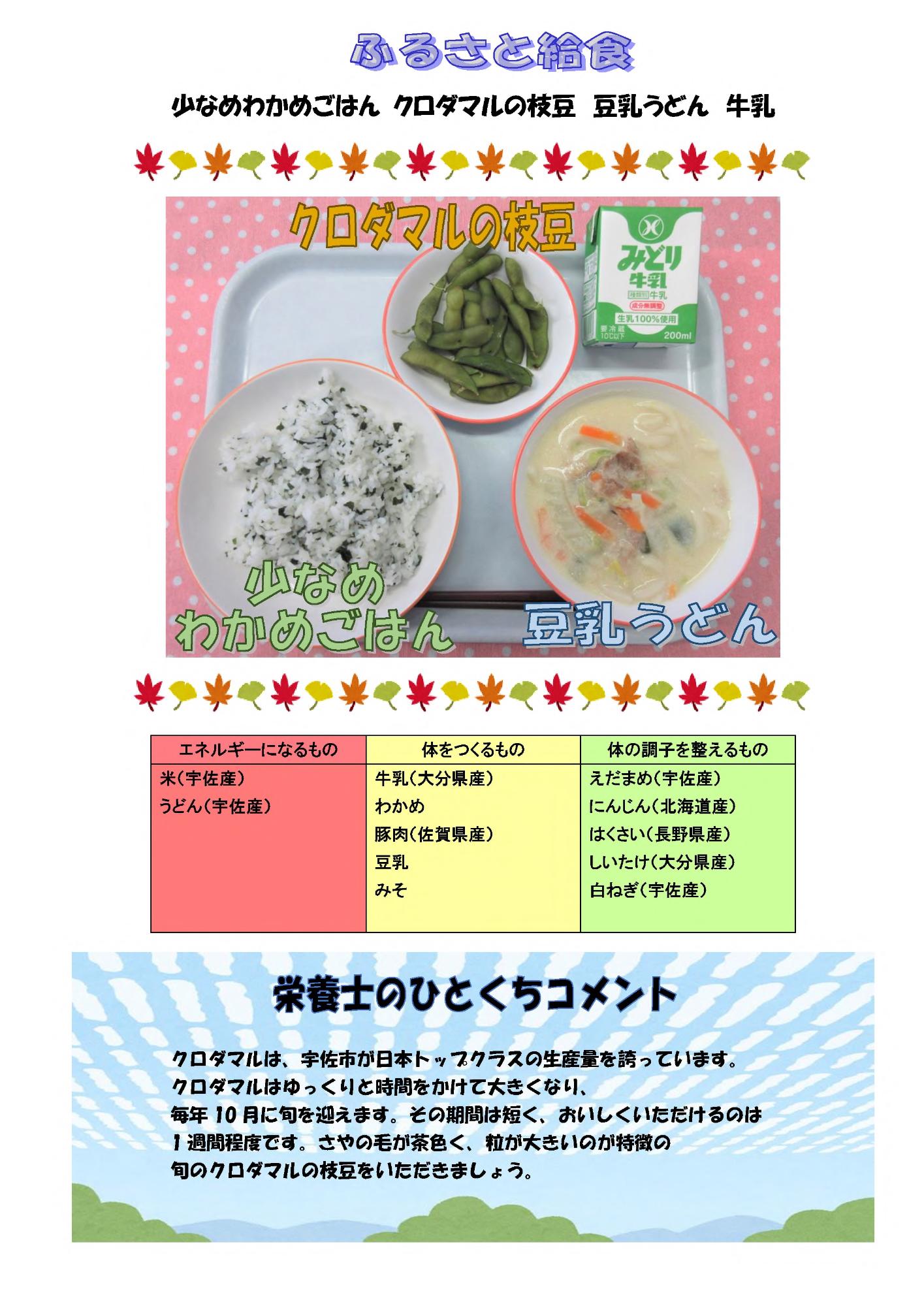 10月20日の給食