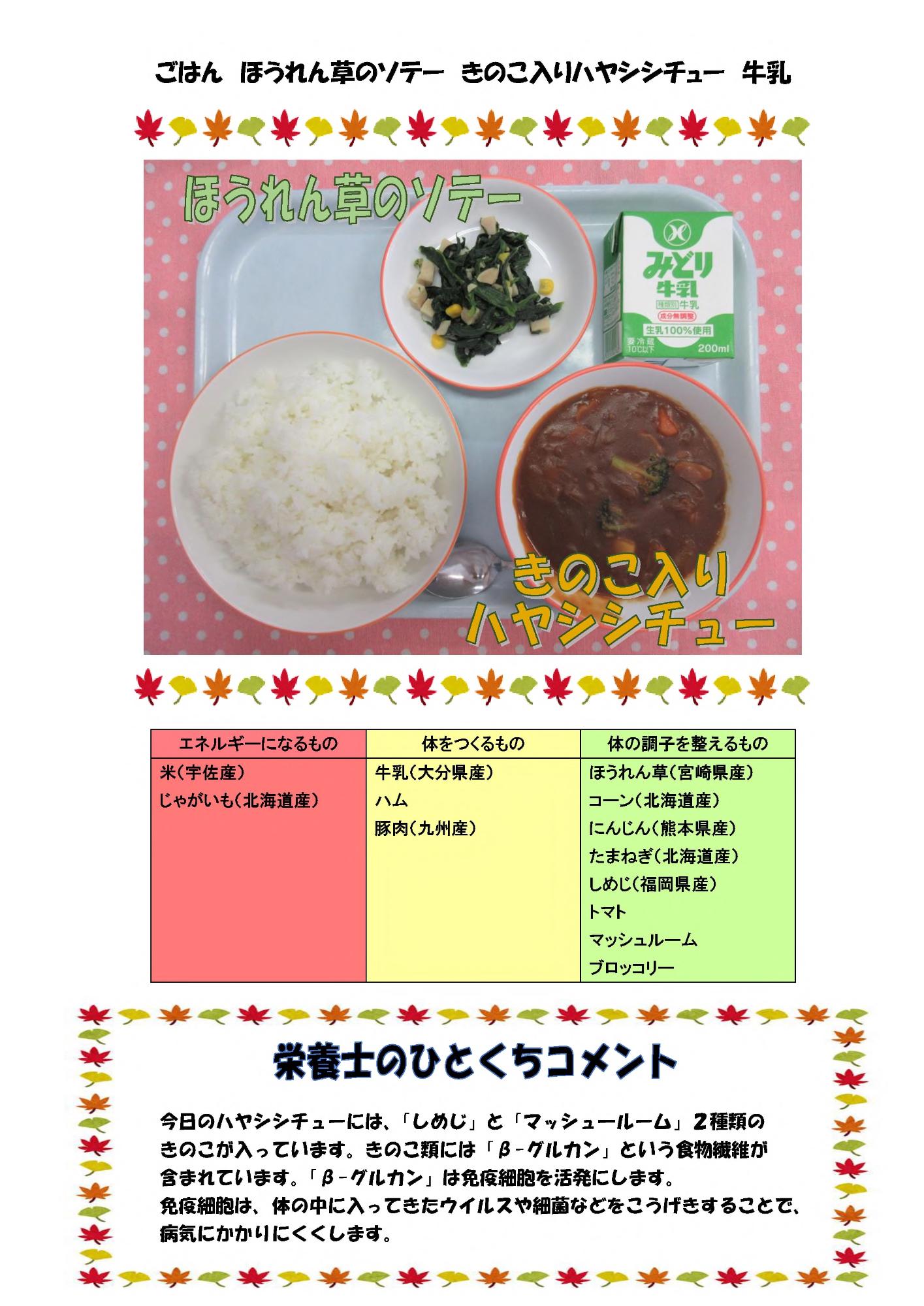 11月11日の給食
