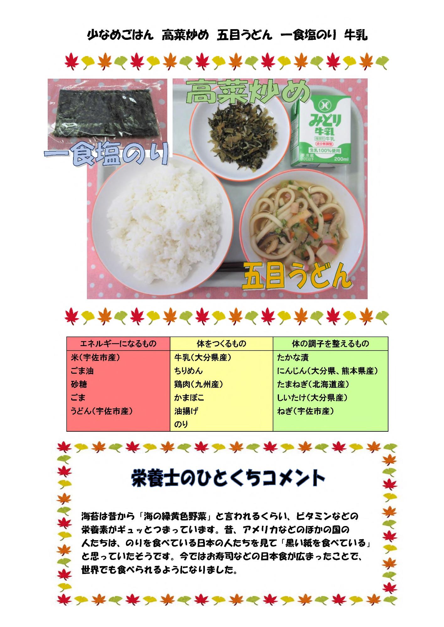 11月14日の給食