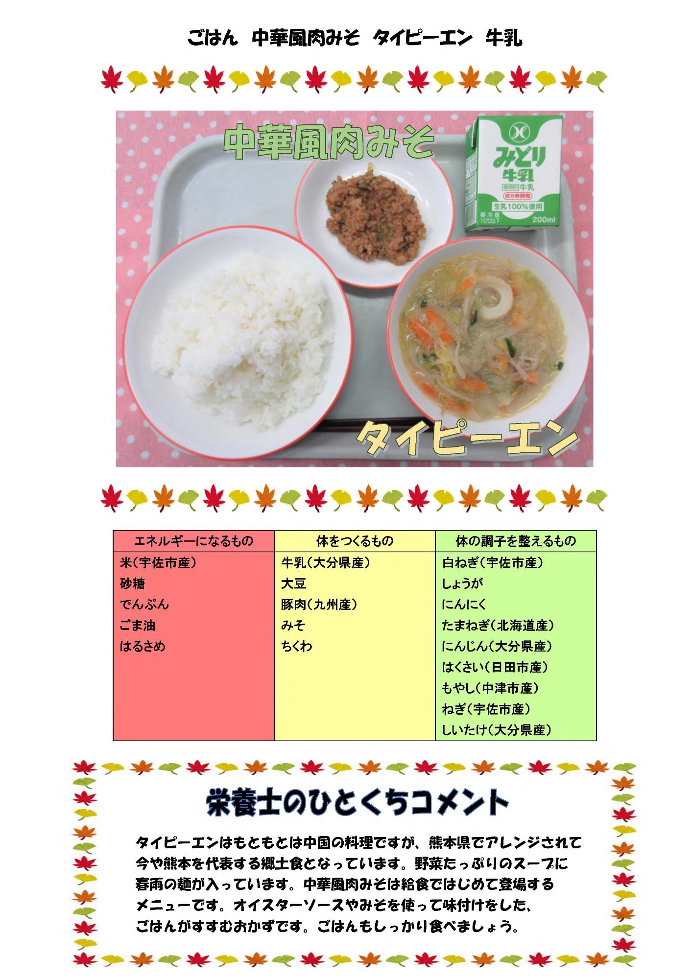 11月25日の給食