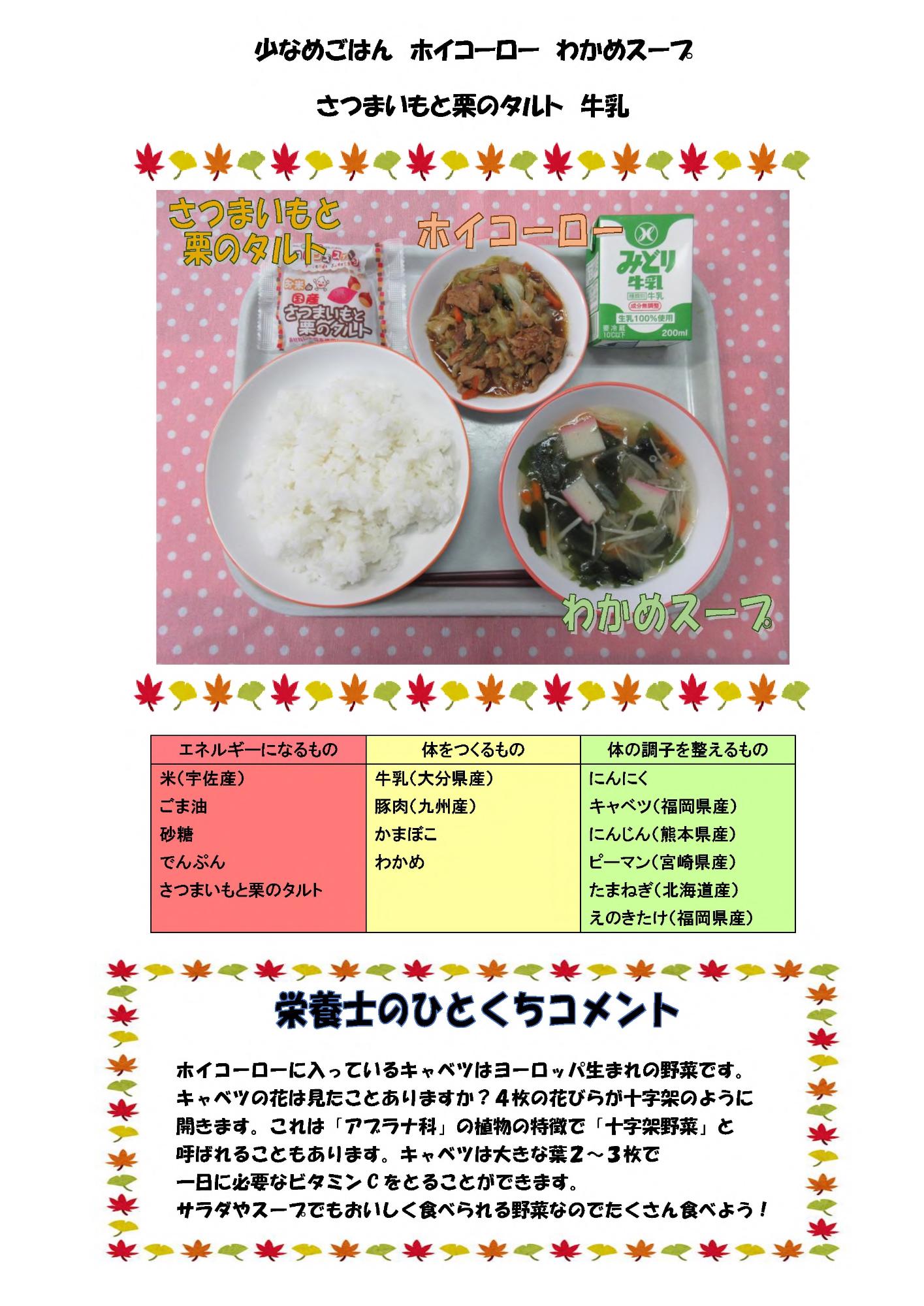 11月30日の給食