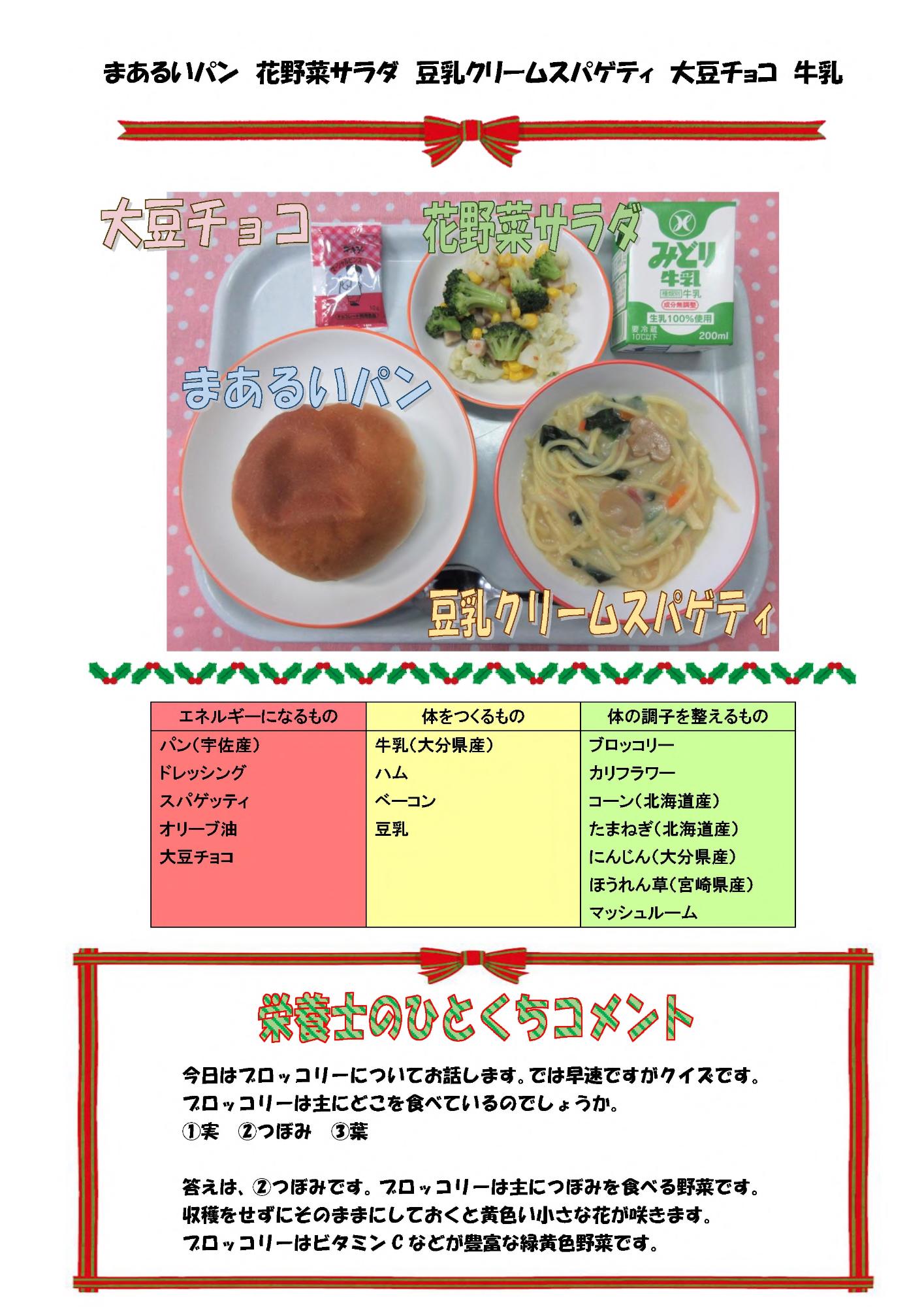 12月2日の給食