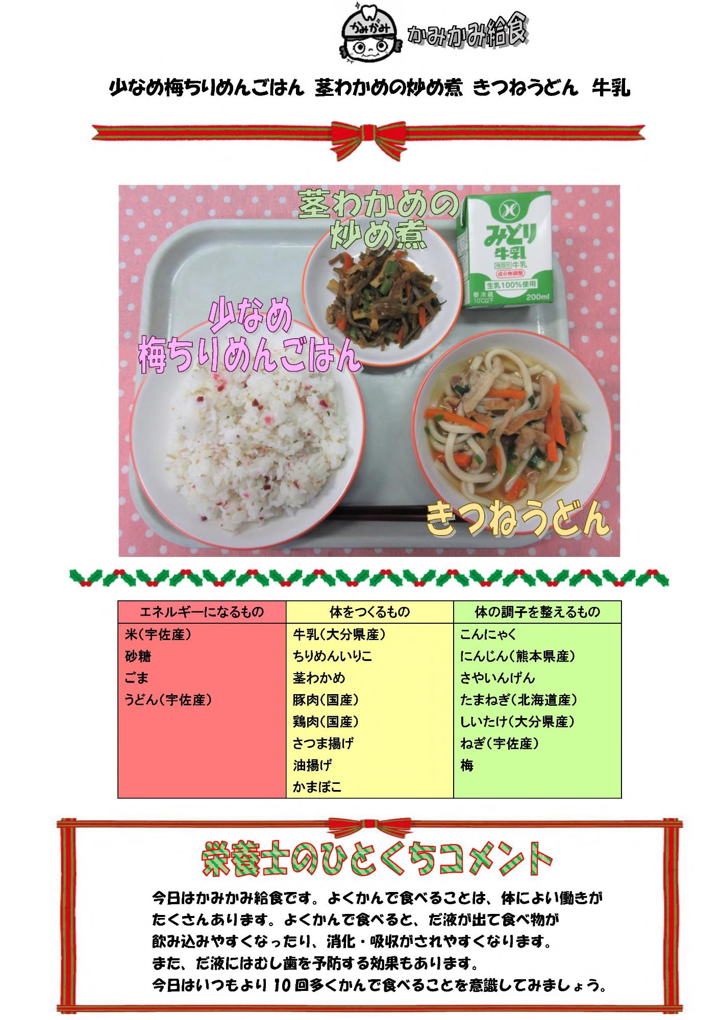 12月6日の給食