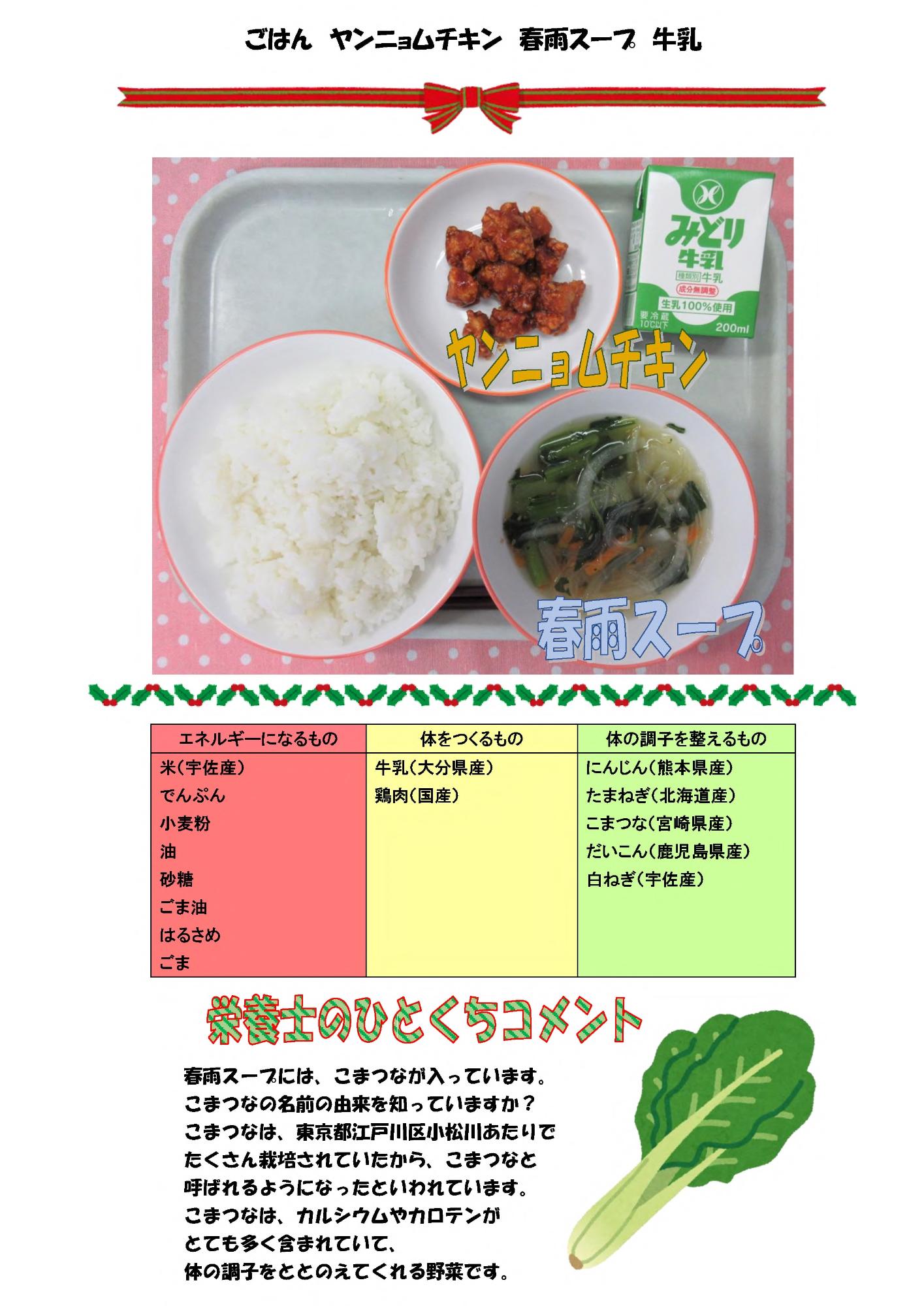 12月8日の給食