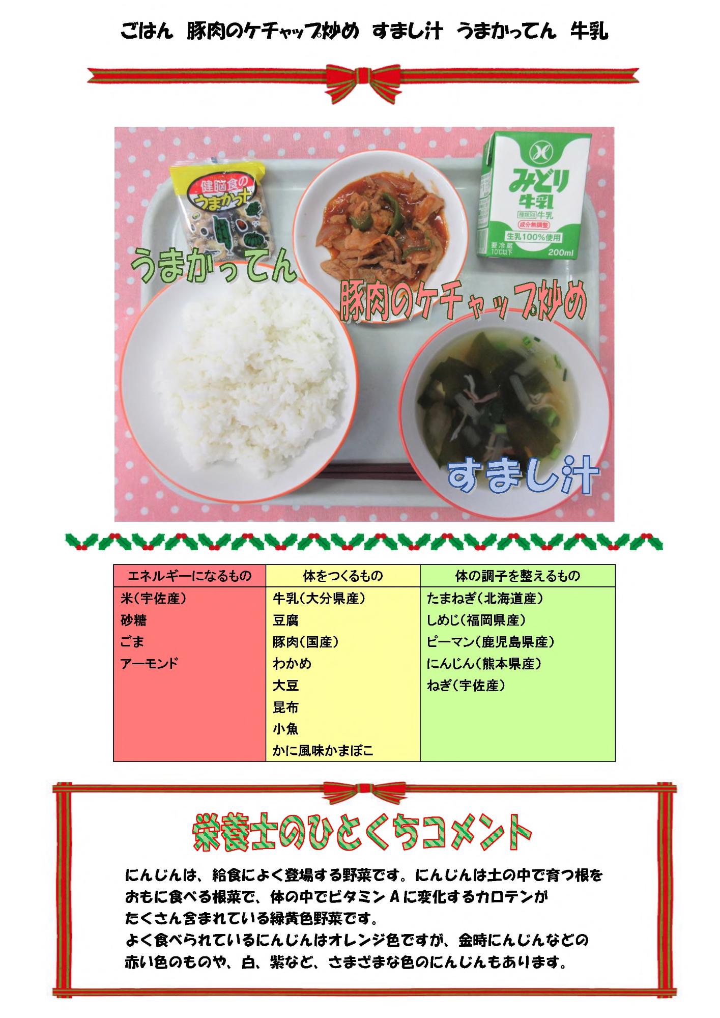 12月8日の給食