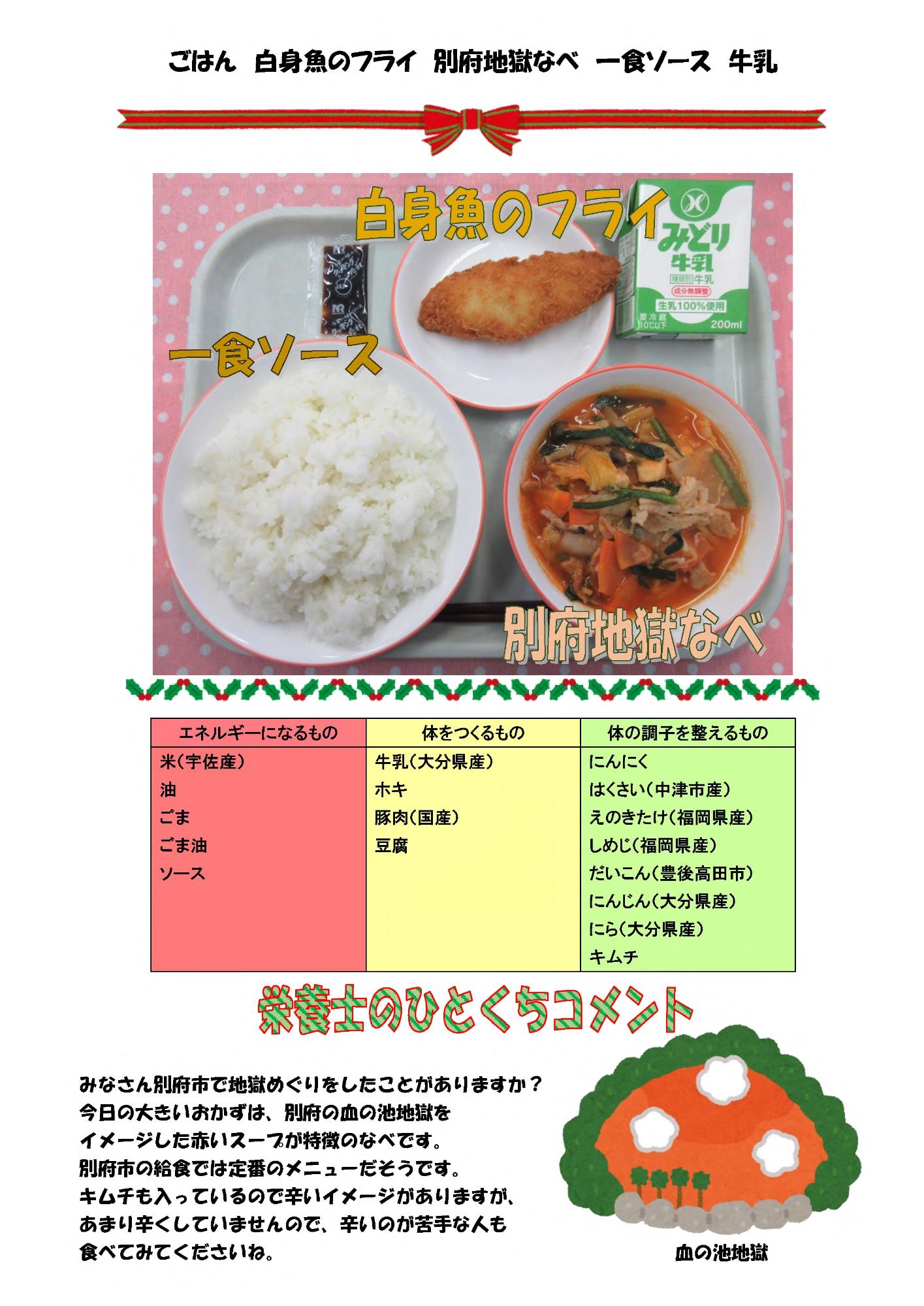 12月20日の給食