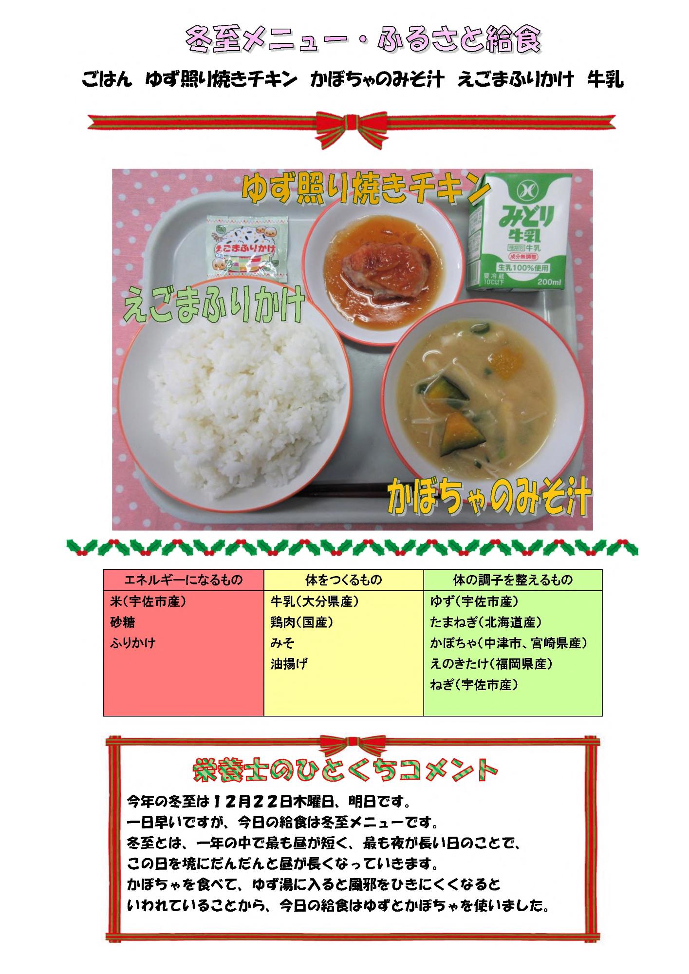 12月21日の給食