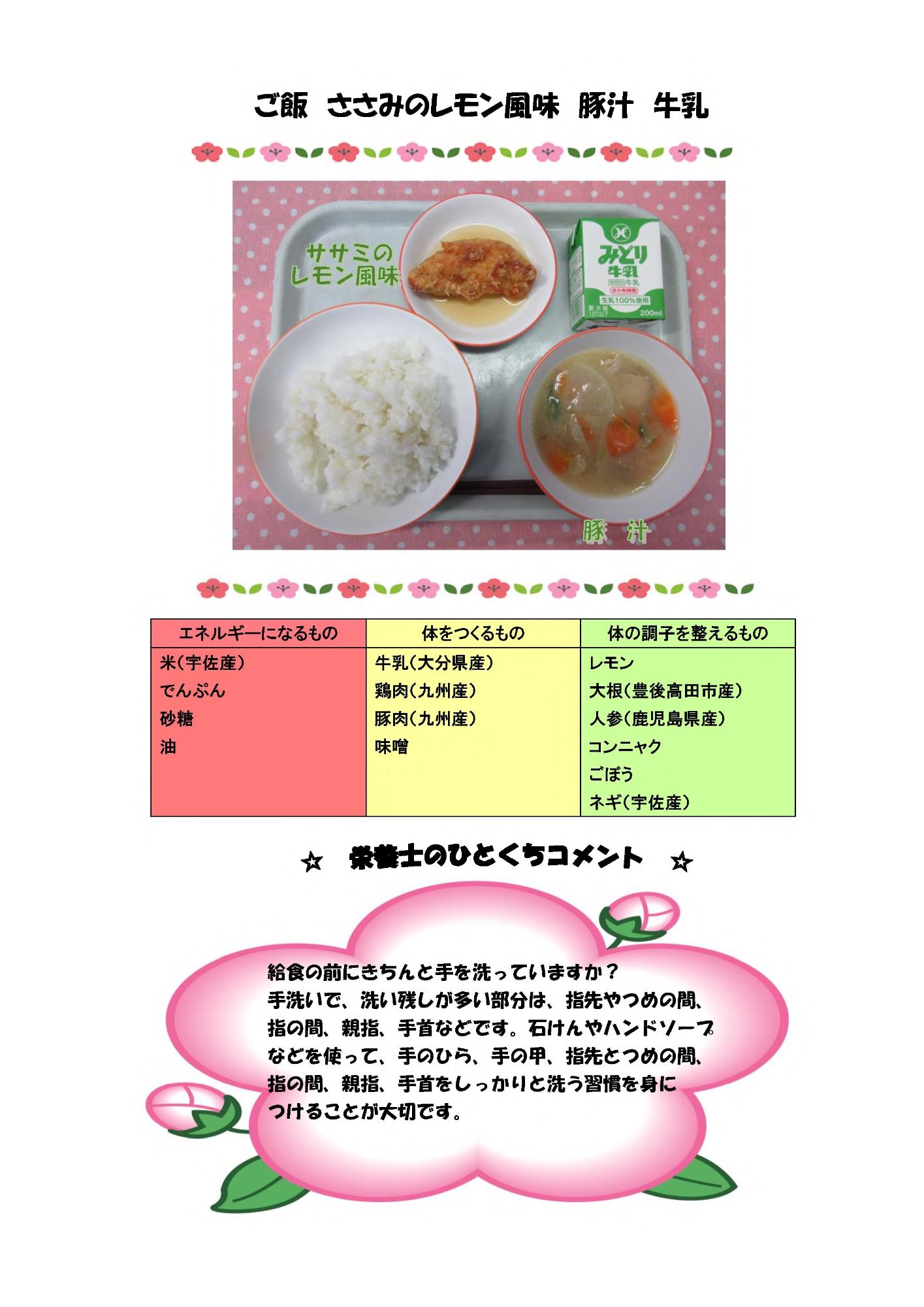 3月7日の給食