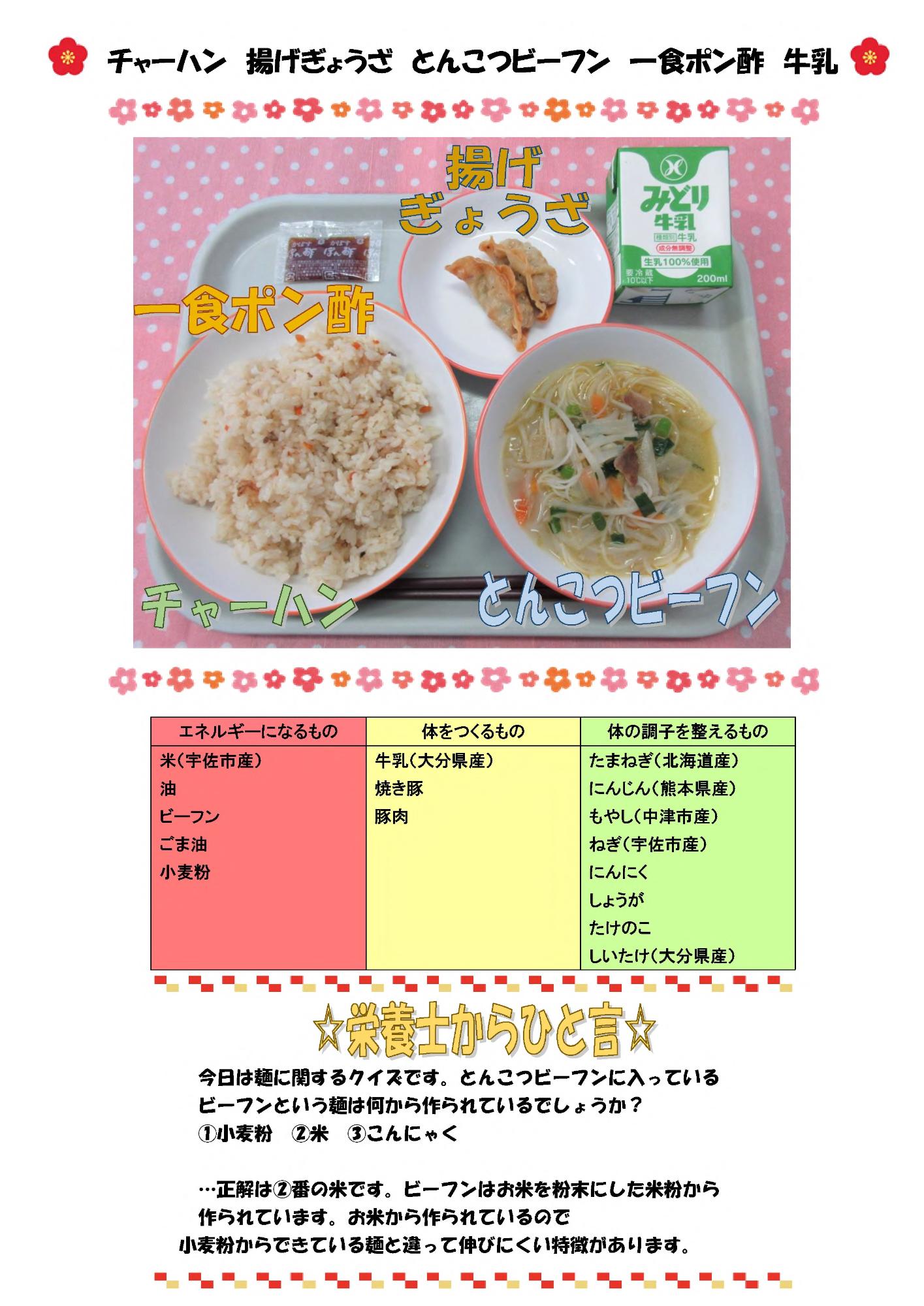 1月17日の給食