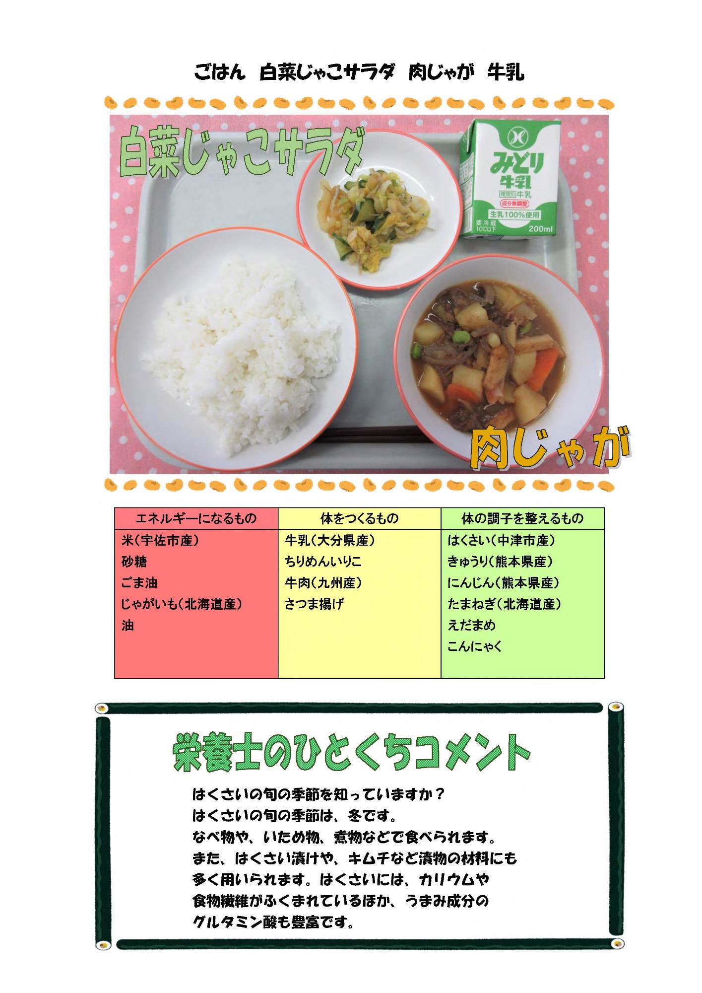 2月2日の給食