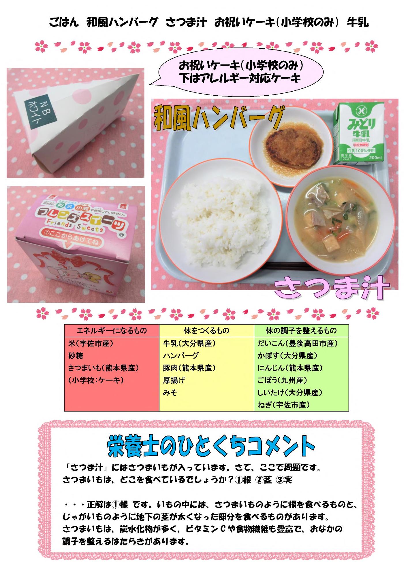 3月16日の給食