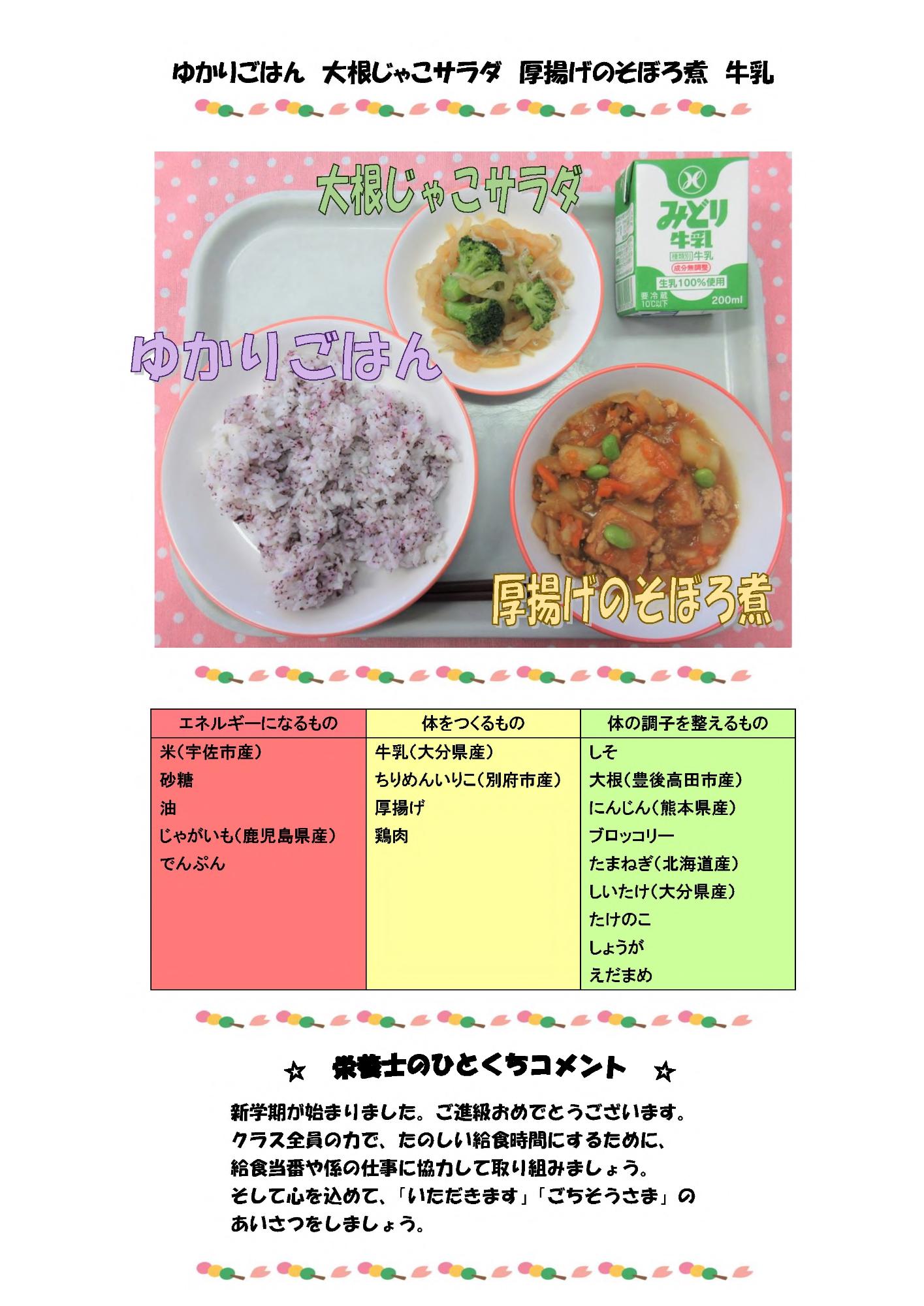 4月10日の給食