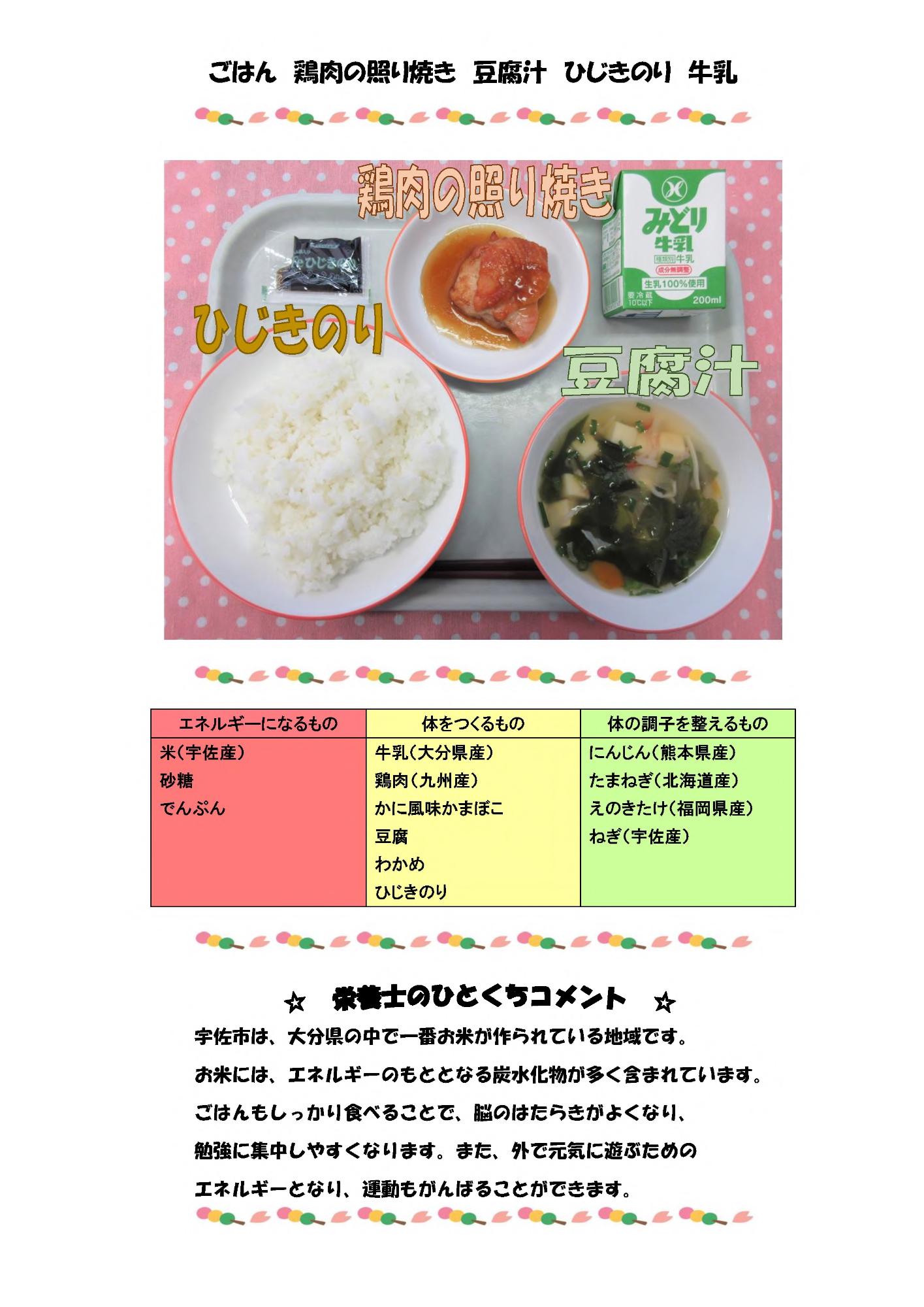 4月11日の給食