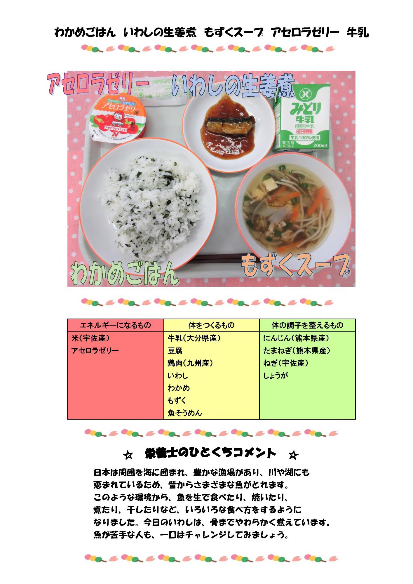 4月18日の給食