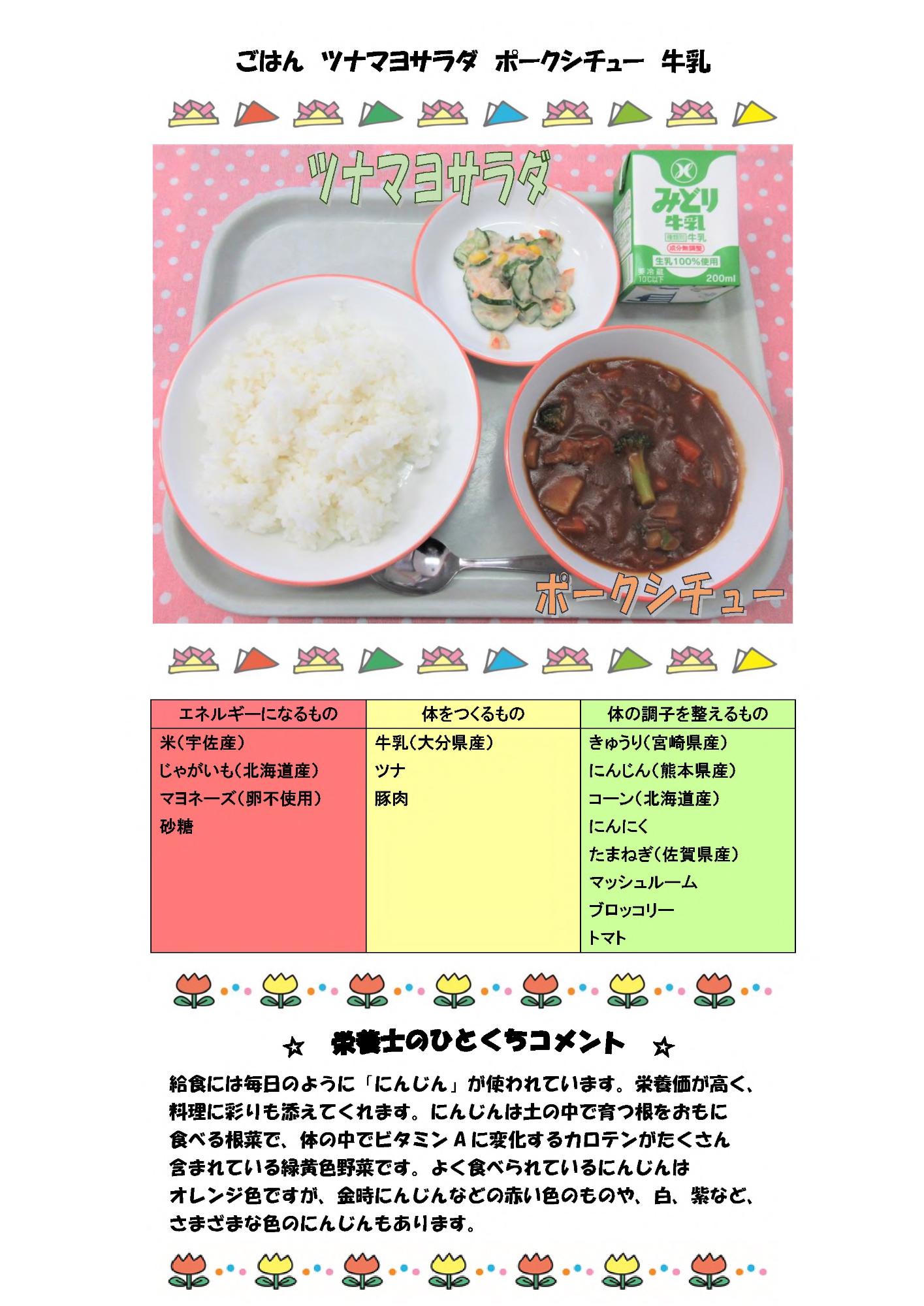 5月1日の給食