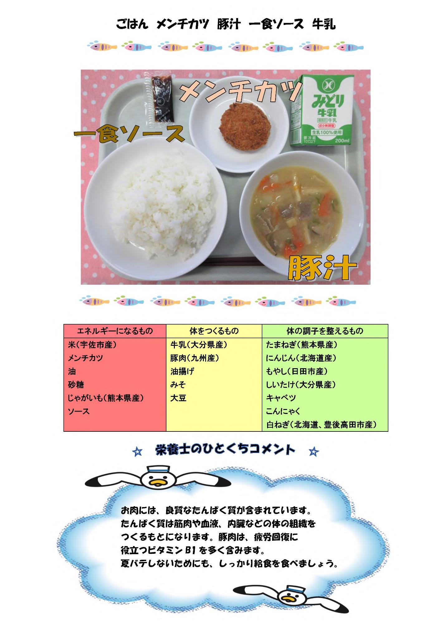 8月29日の給食