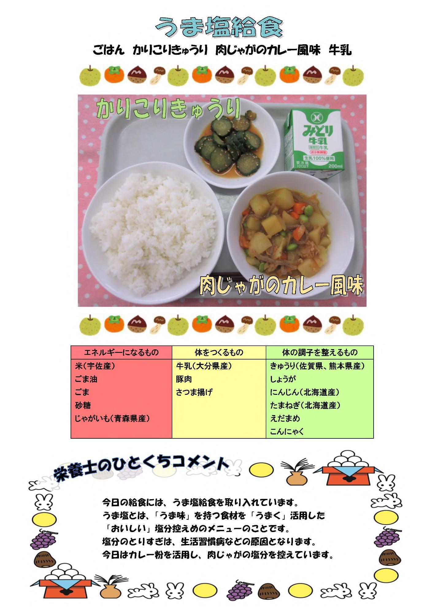 9月11日の給食