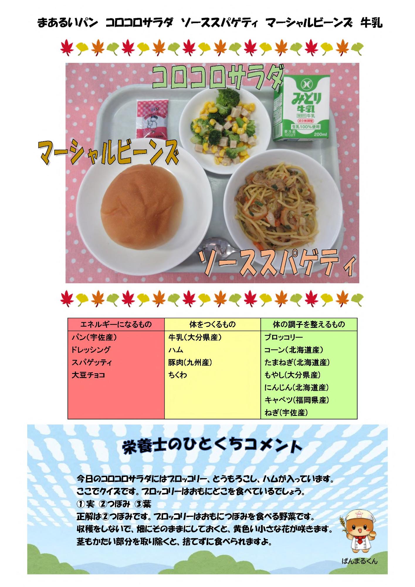 10月25日の給食
