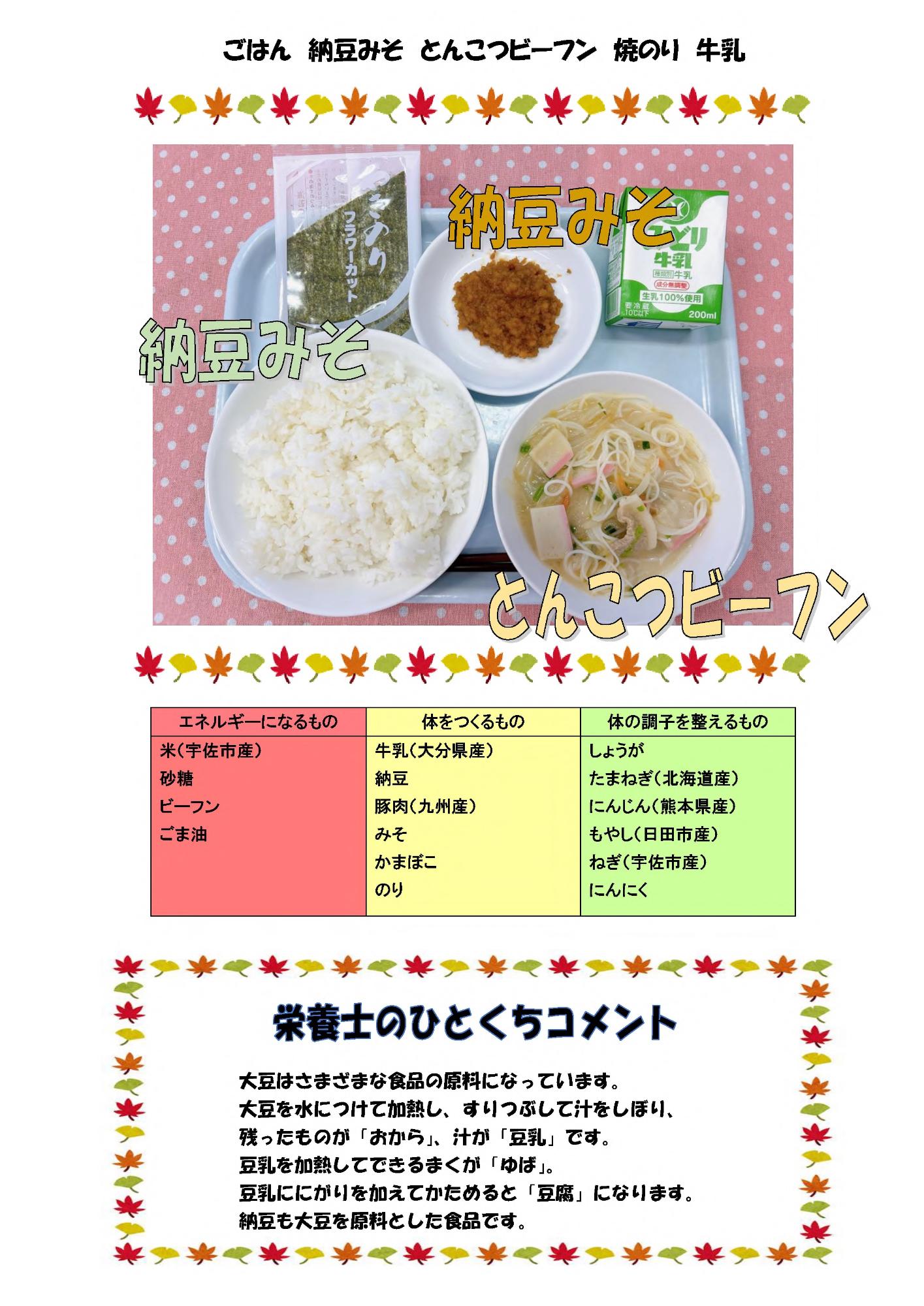 11月29日の給食