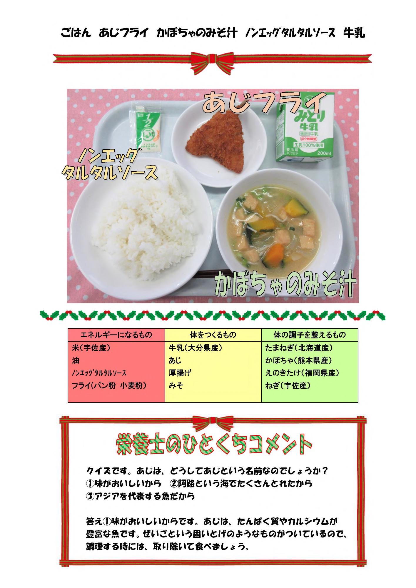 12月8日の給食