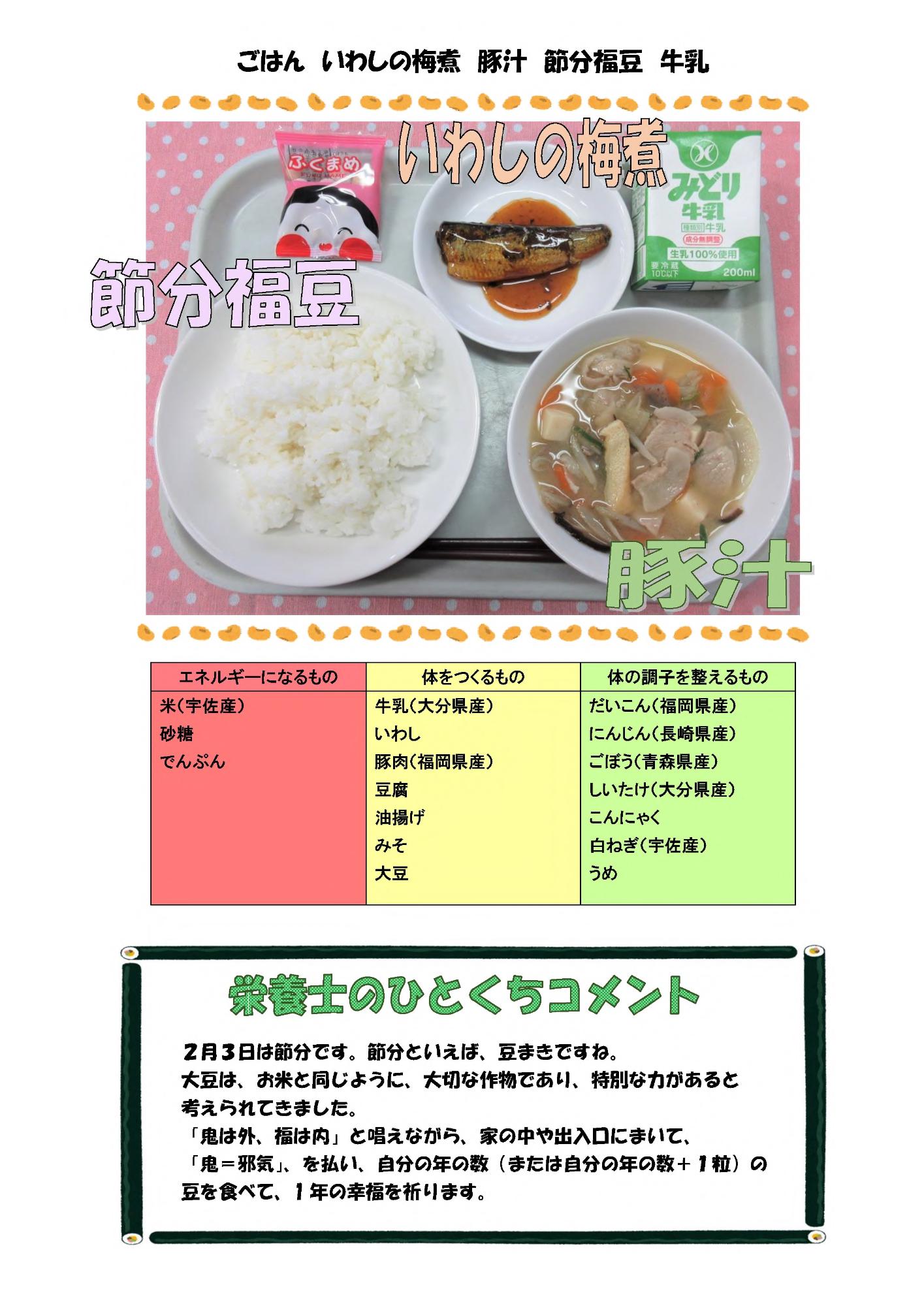 2月2日の給食