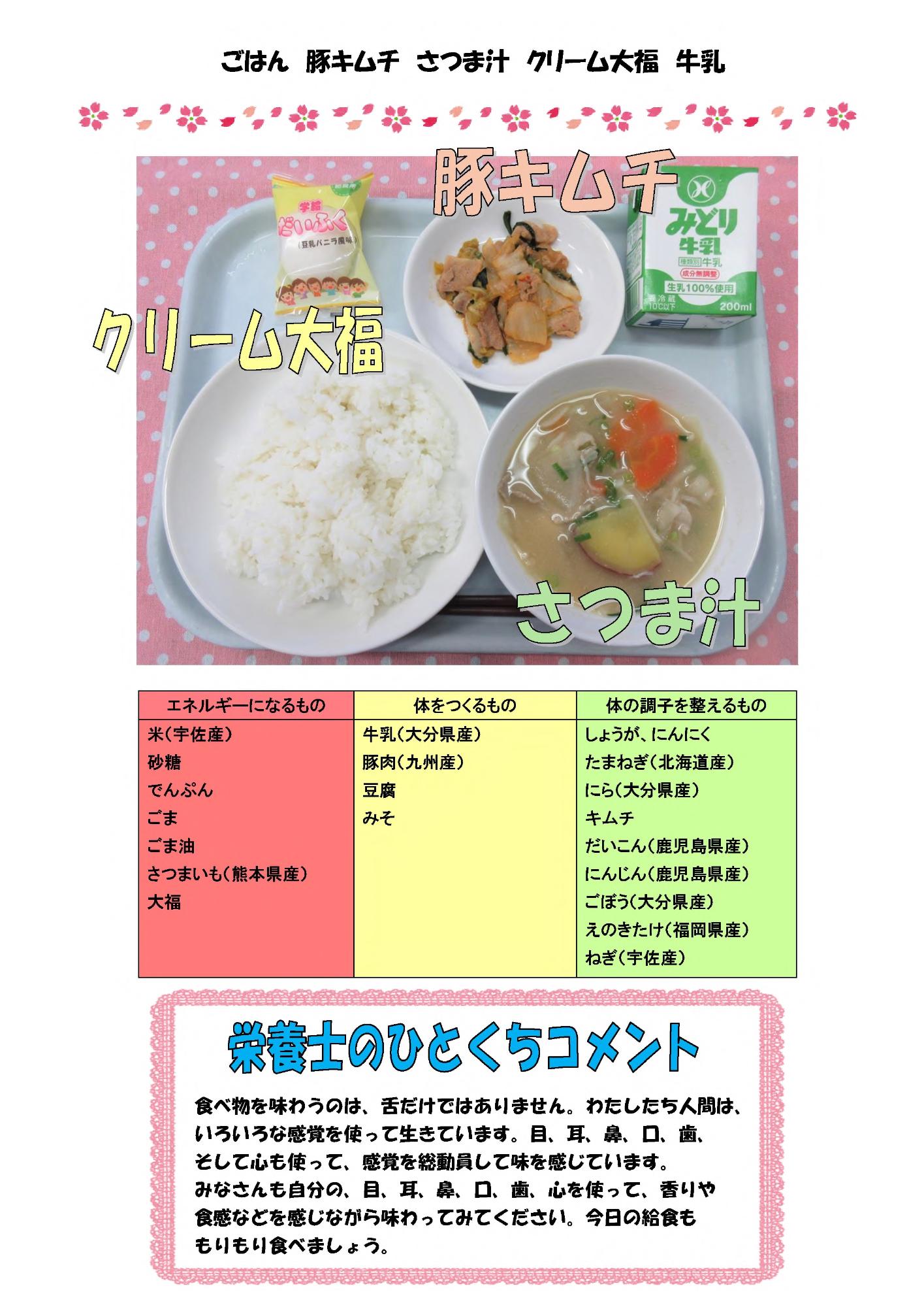 3月22日の給食