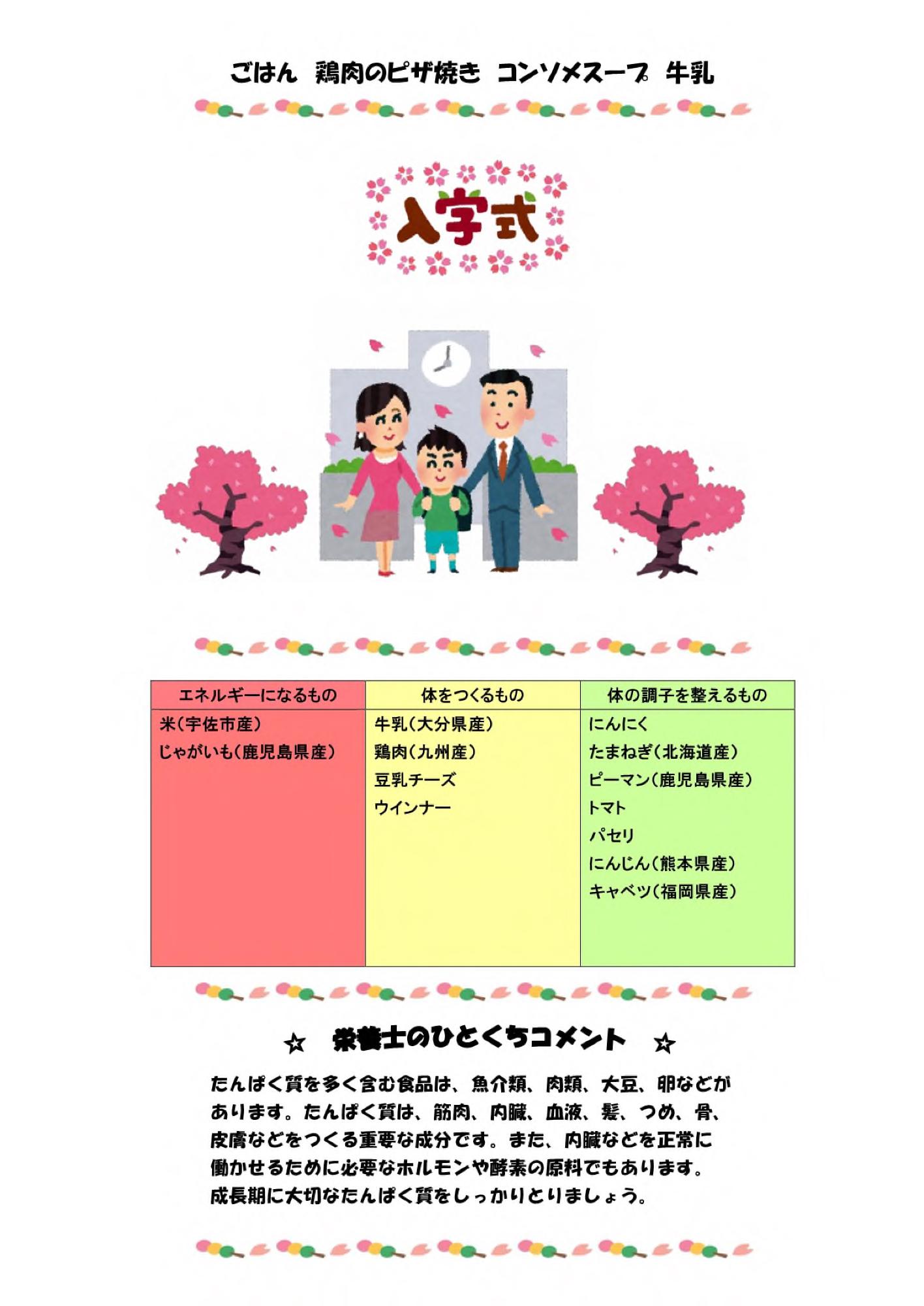 4月11日の給食